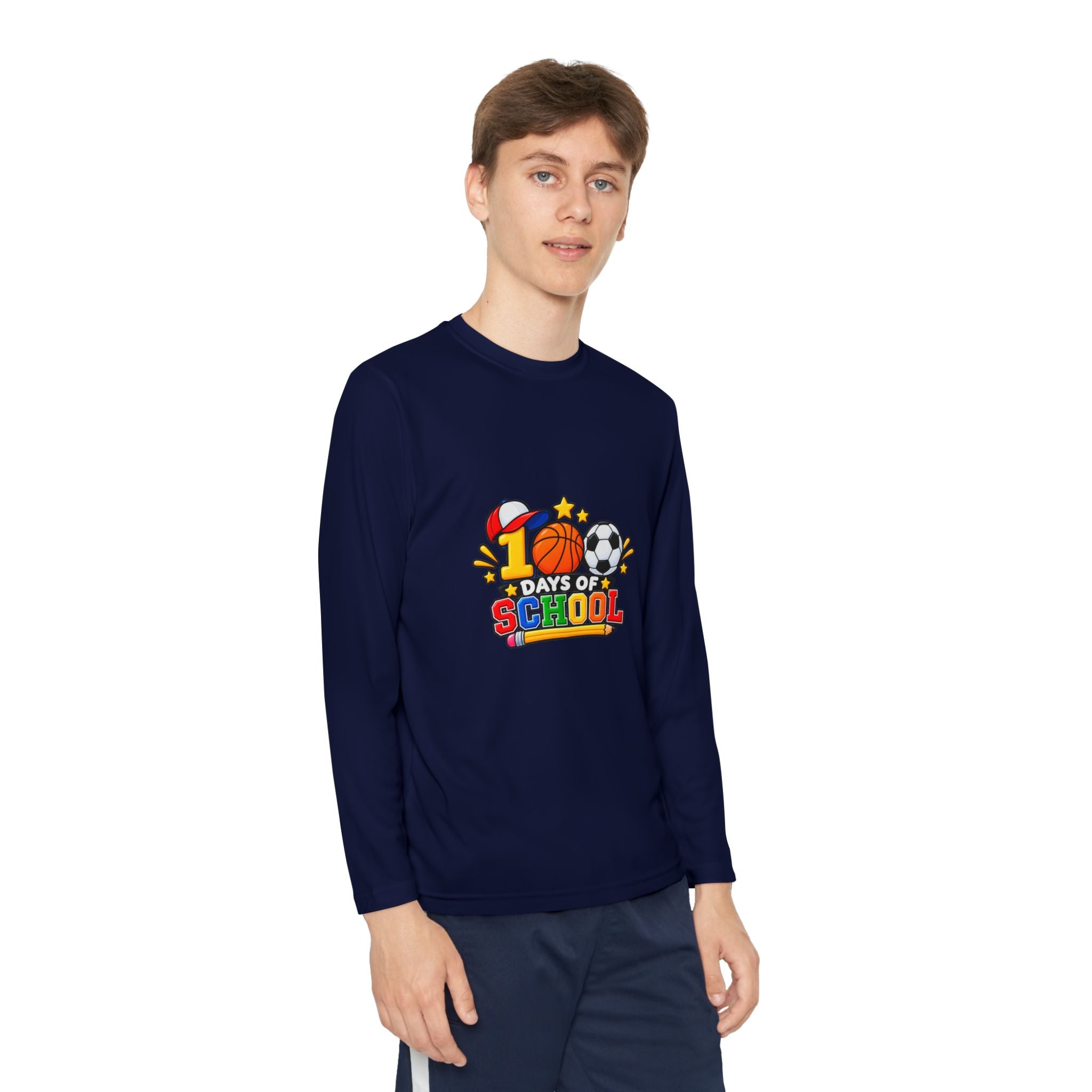 Youth Long Sleeve Tee – "1 Days of School" Sports Back-to-School Shirt