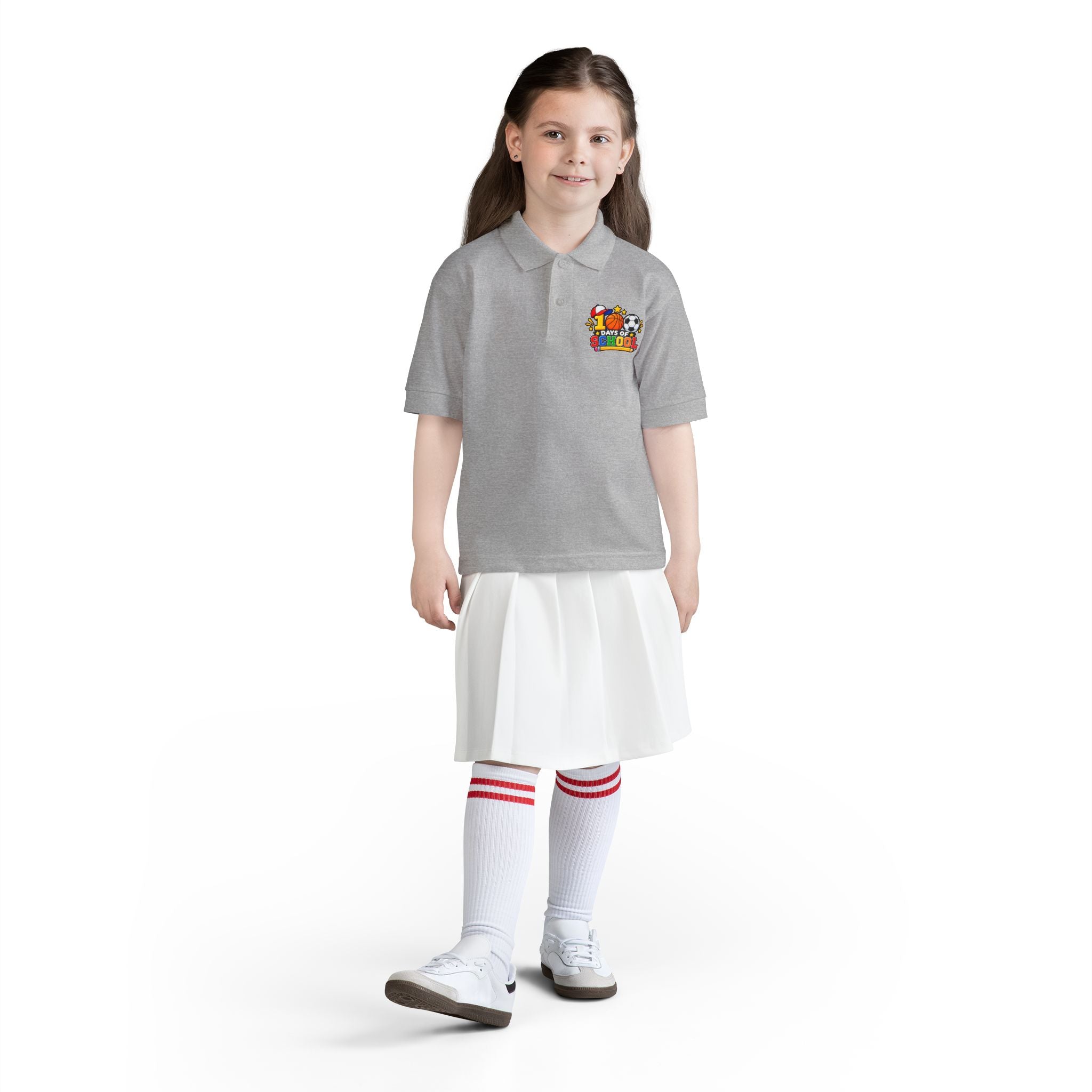 Youth Polo — "100 Days of School" Sport-Themed Kids Polo