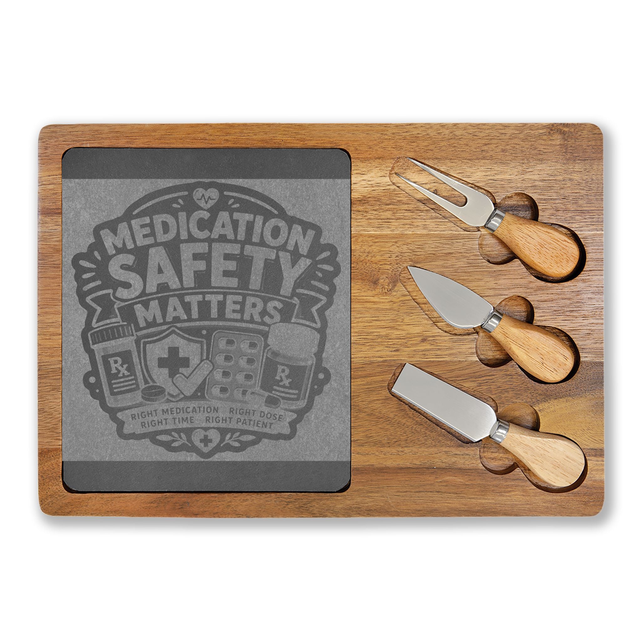 Medication Safety Matters Engraved Serving Board | Perfect Gift for Pharmacists