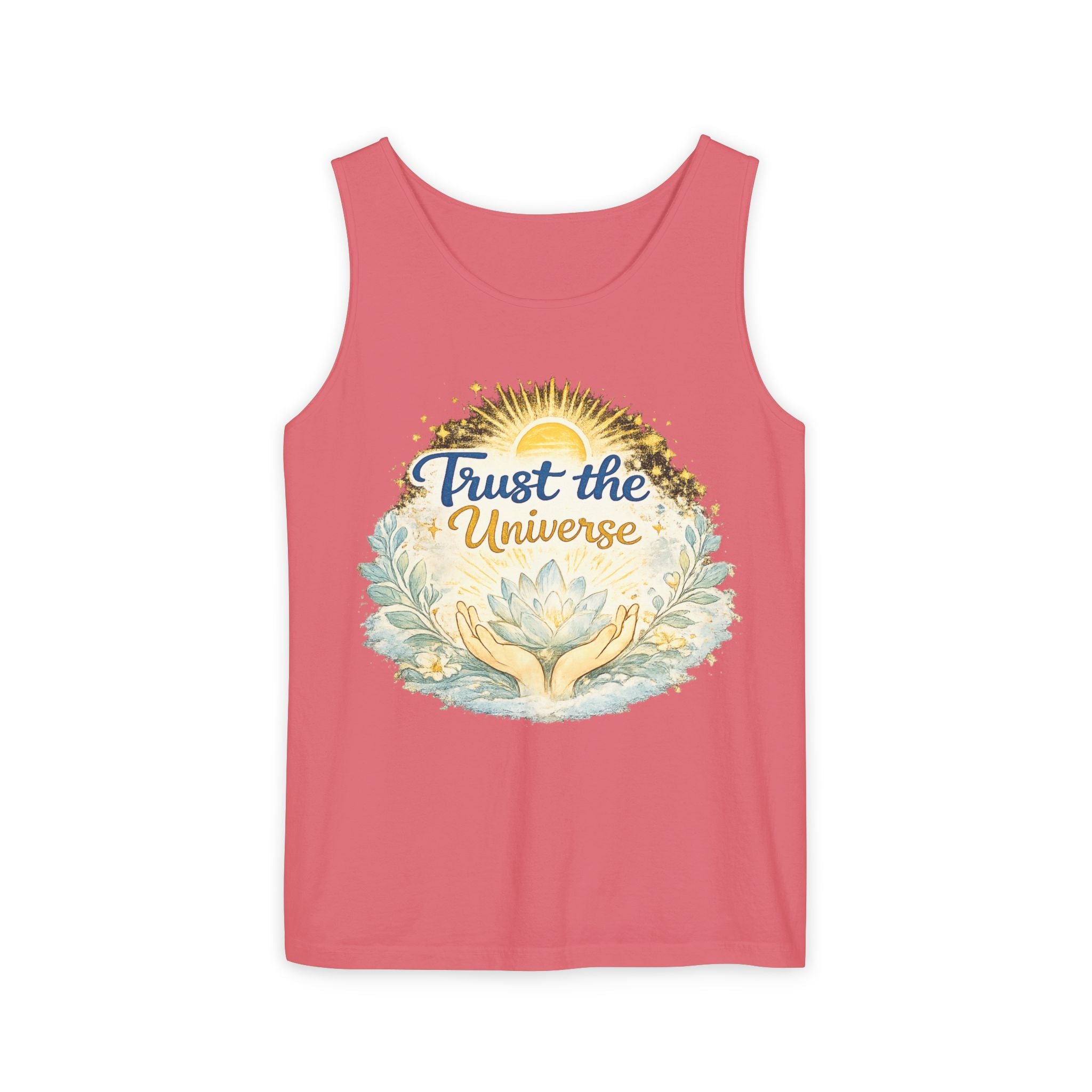 Trust the Universe Tank Top — Spiritual Lotus Graphic Vest