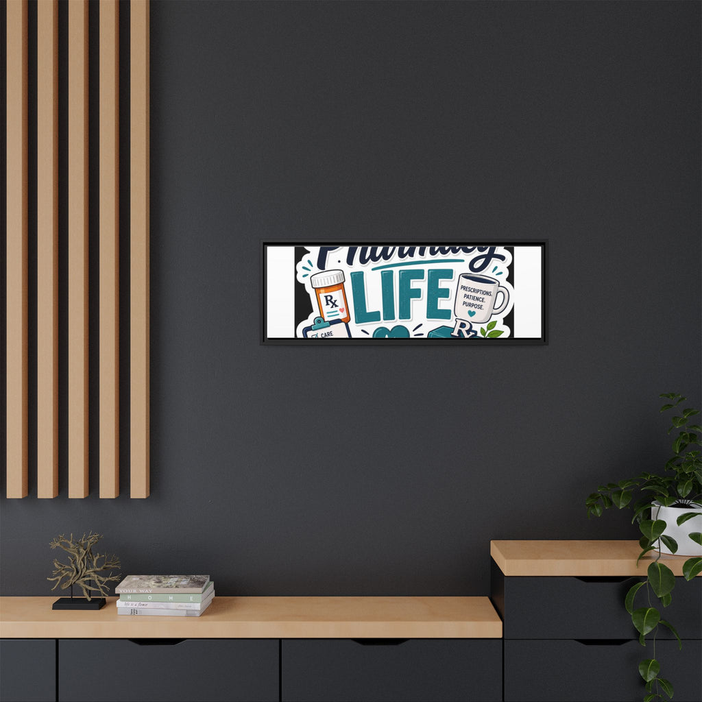 Pharmacy Life Framed Canvas Art — Colorful Pharmacist Wall Decor