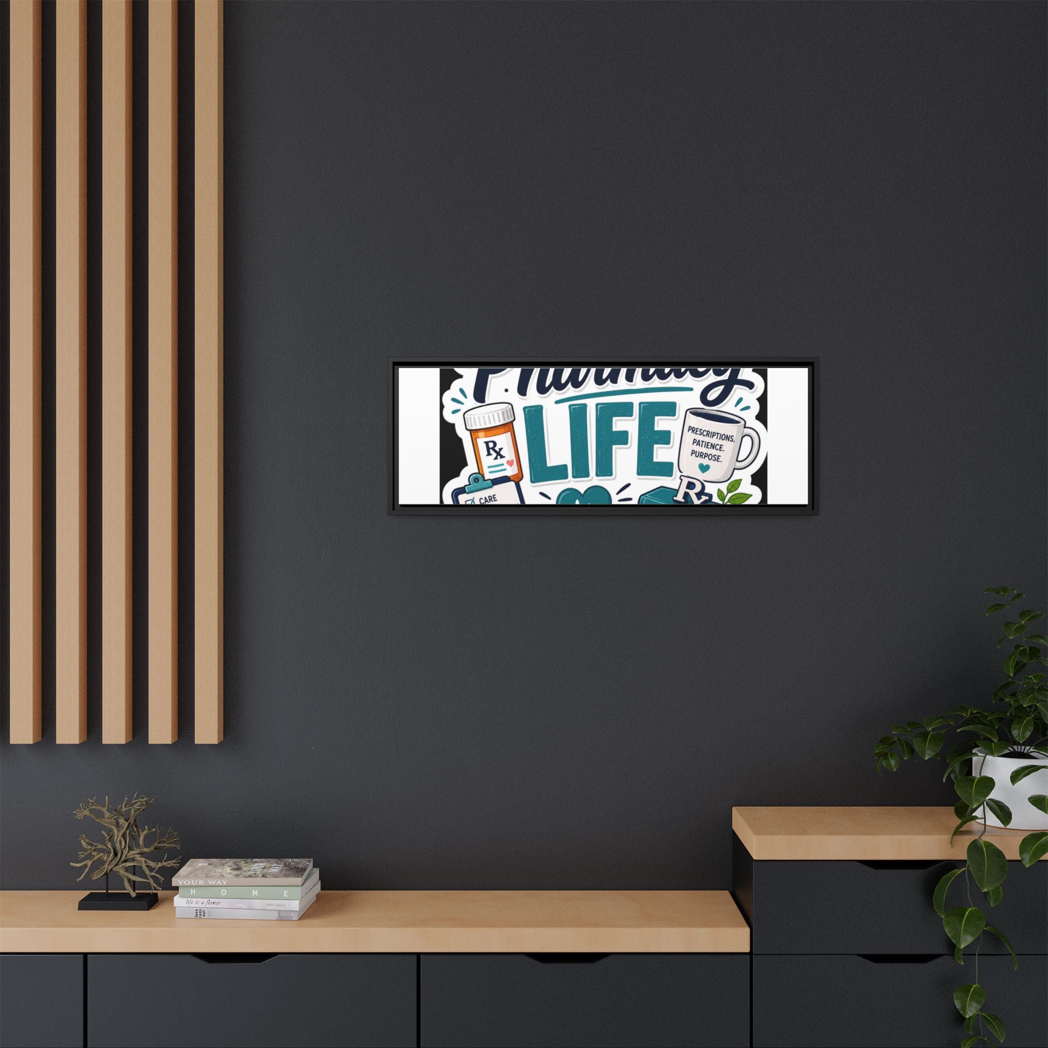 Pharmacy Life Framed Canvas Art — Colorful Pharmacist Wall Decor