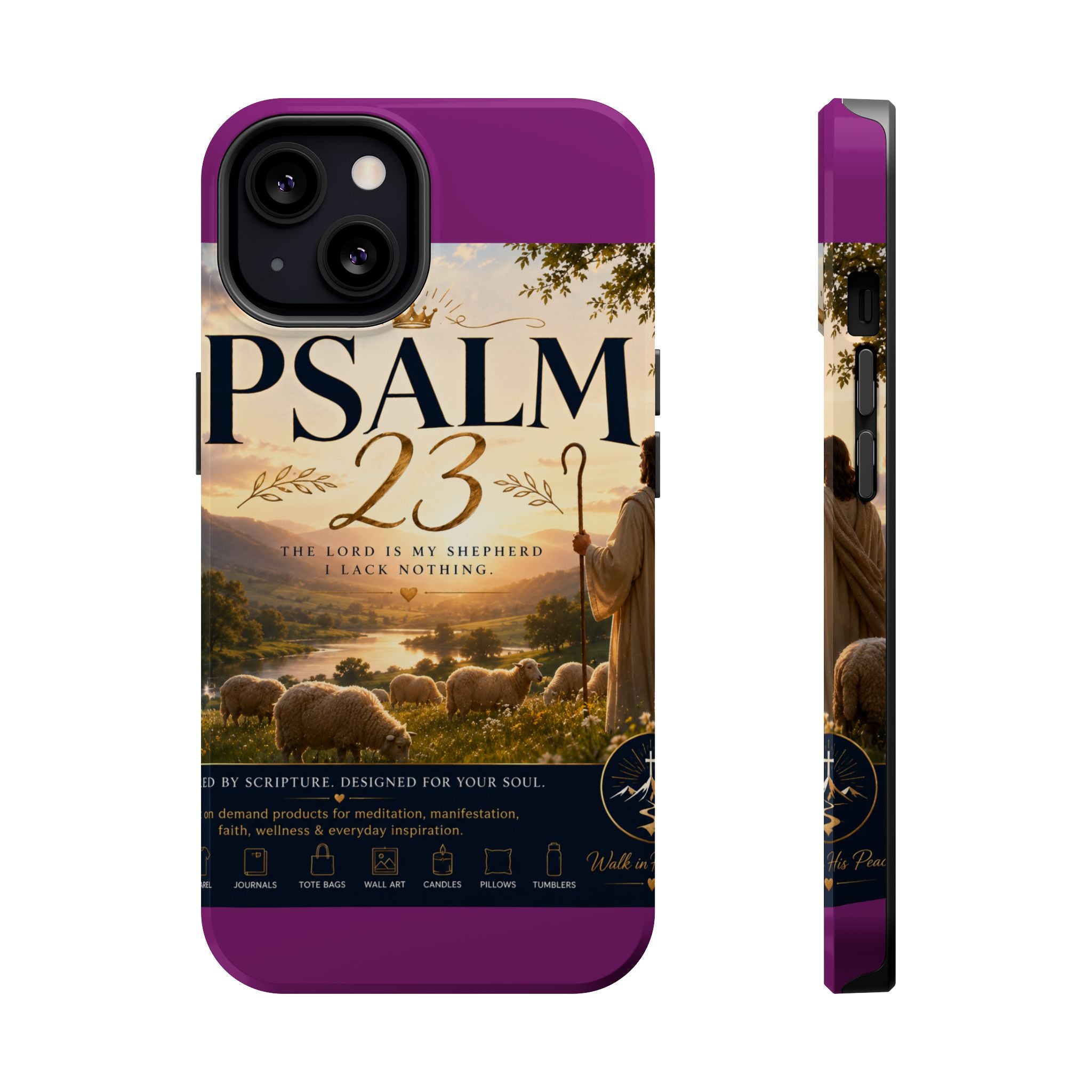 Psalm 23 Phone Case — Magnetic Impact-Resistant Christian iPhone Cover