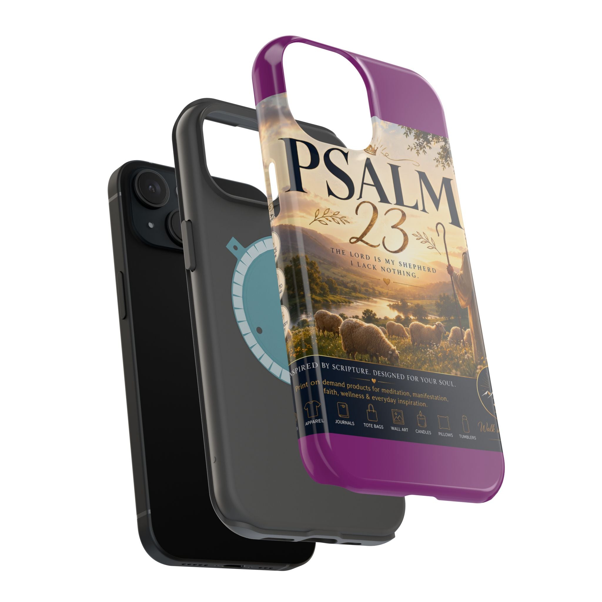 Psalm 23 Phone Case — Magnetic Impact-Resistant Christian iPhone Cover
