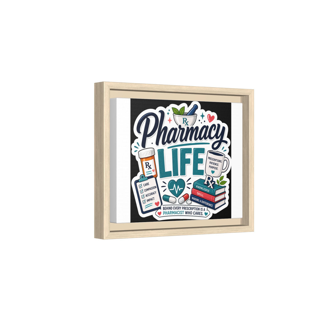 Pharmacy Life Framed Canvas Art — Colorful Pharmacist Wall Decor