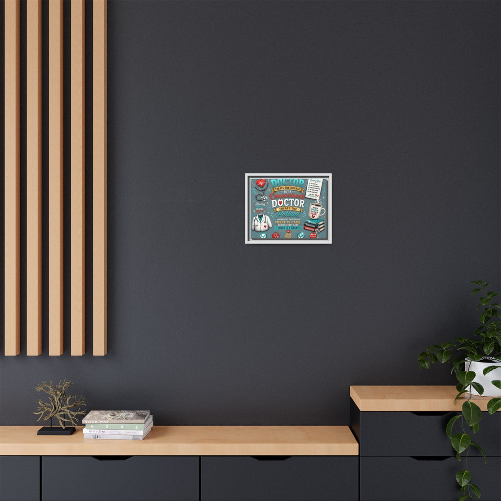 Framed Canvas Print — 'A Great Doctor Treats the Patient' Medical Tribute Wall Art