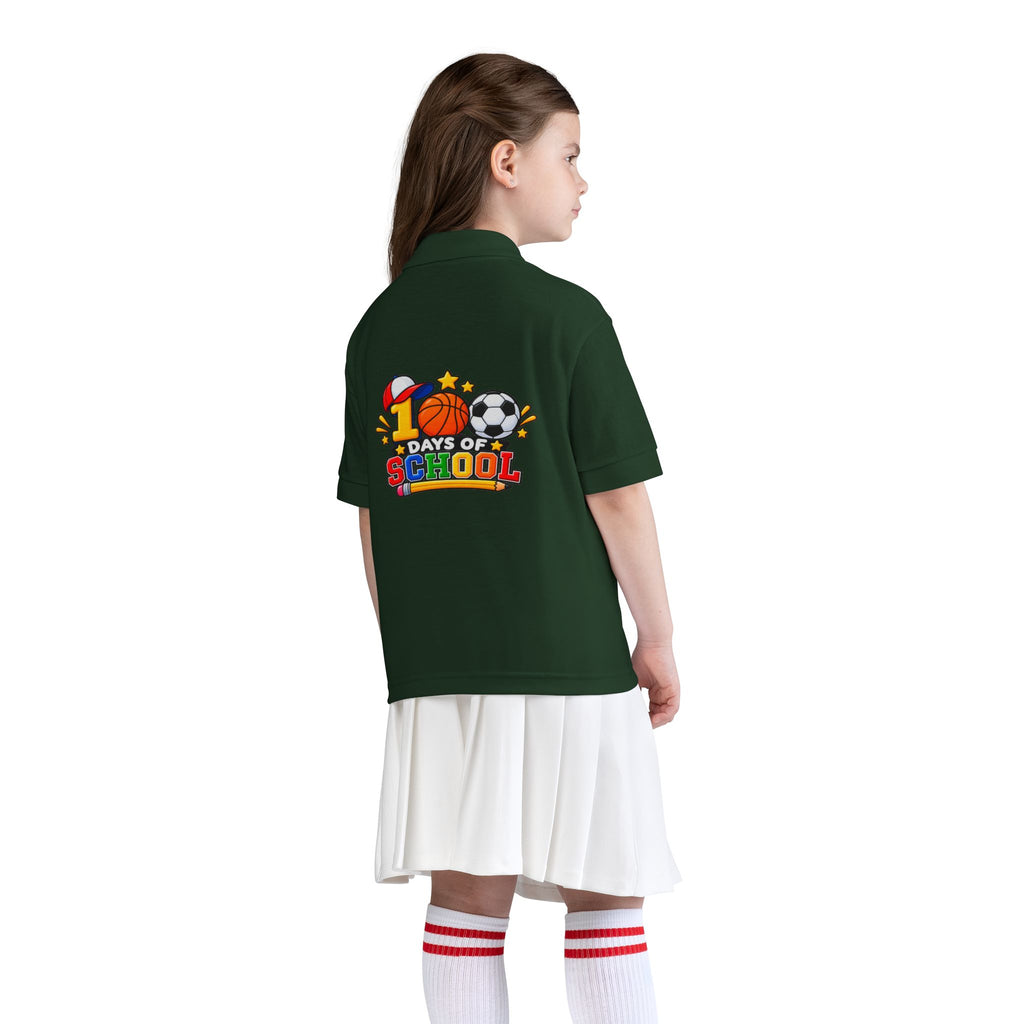 Youth Polo — "100 Days of School" Sport-Themed Kids Polo