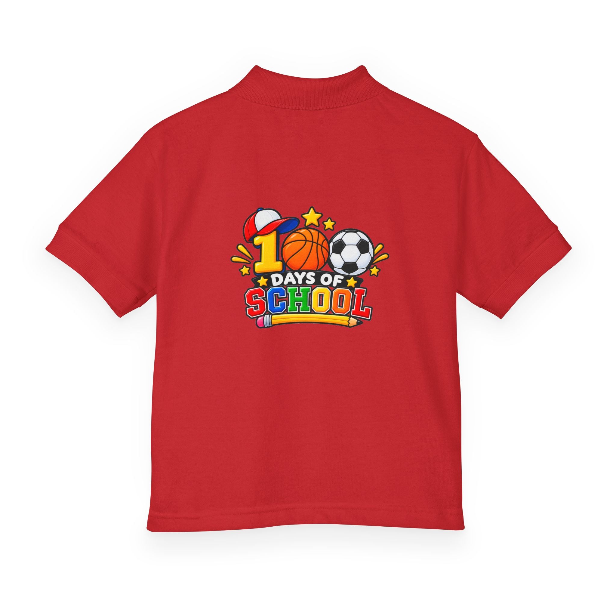 Youth Polo — "100 Days of School" Sport-Themed Kids Polo