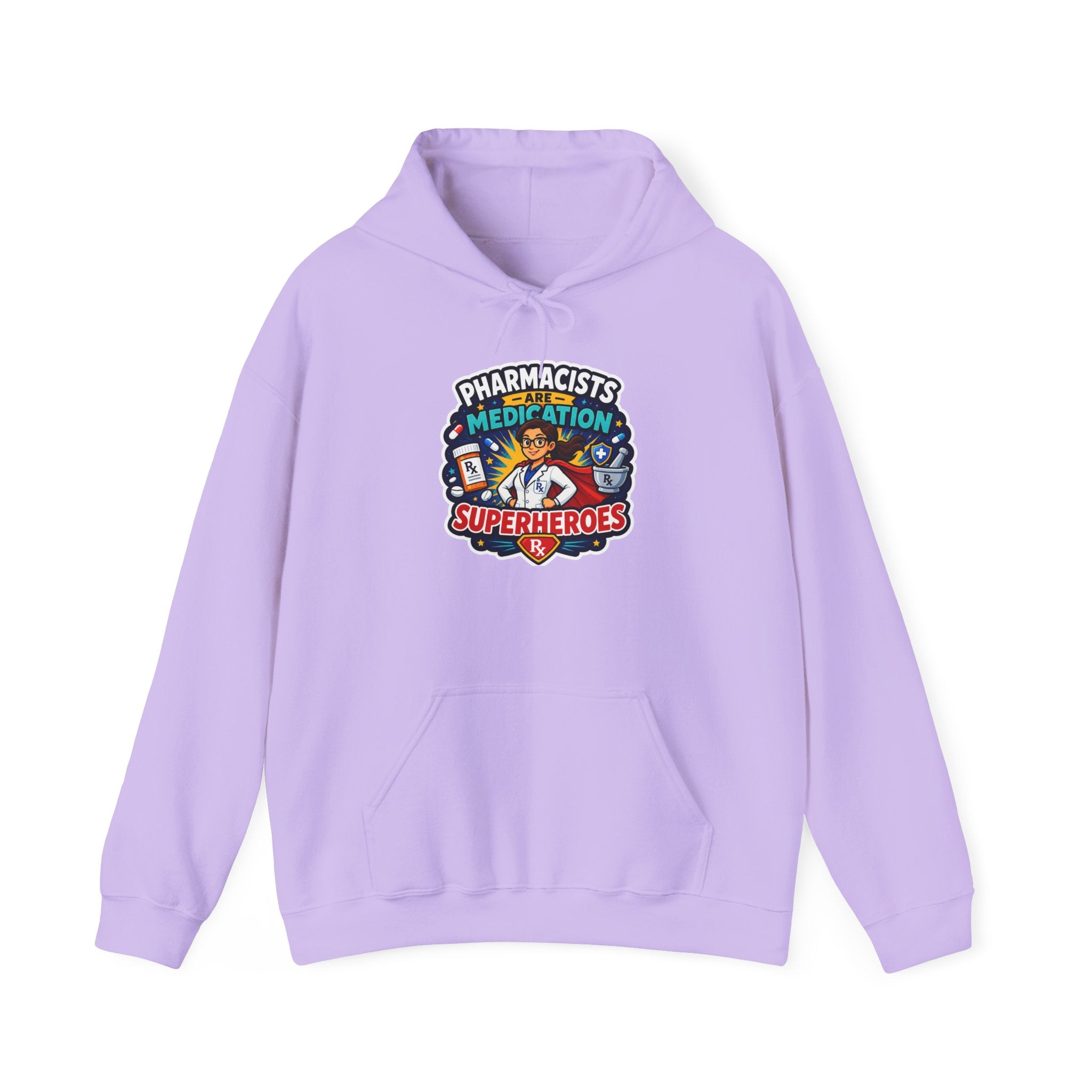 Pharmacists Are Superheroes Hoodie — "Pharmacists Medication Superheroes" Graphic Hooded Sweatshirt