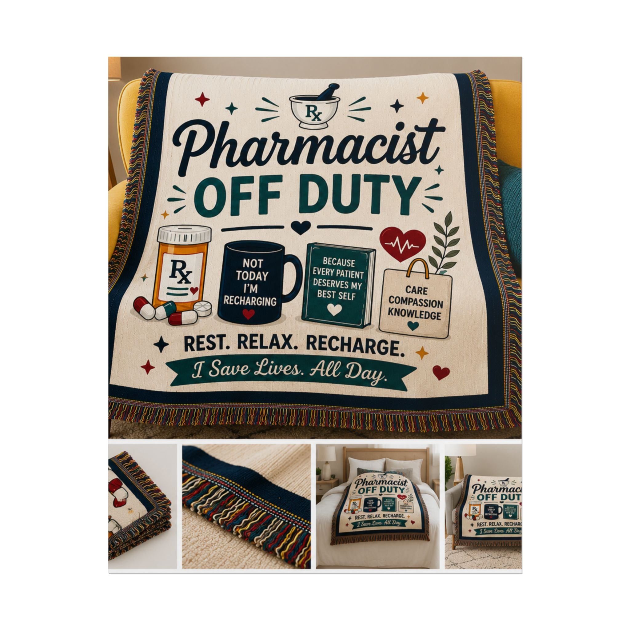 Pharmacist Off Duty Poster - Rest Relax Recharge Wall Art