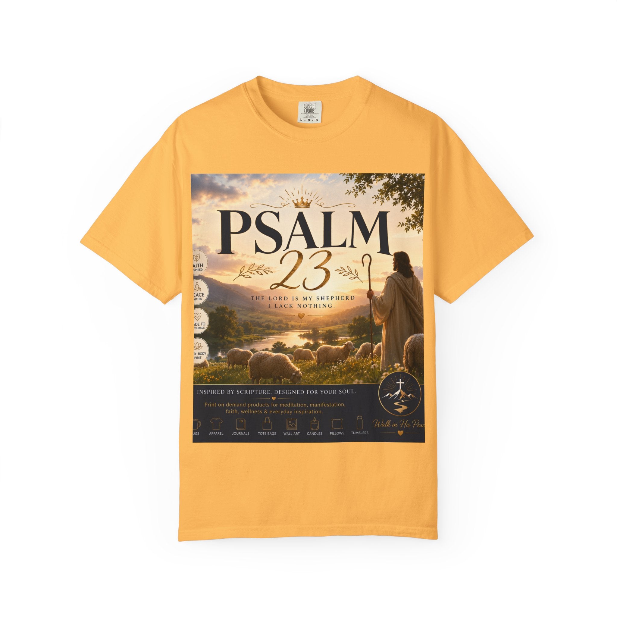 Psalm 23 T-Shirt — Christian Faith Shepherd Graphic Tee