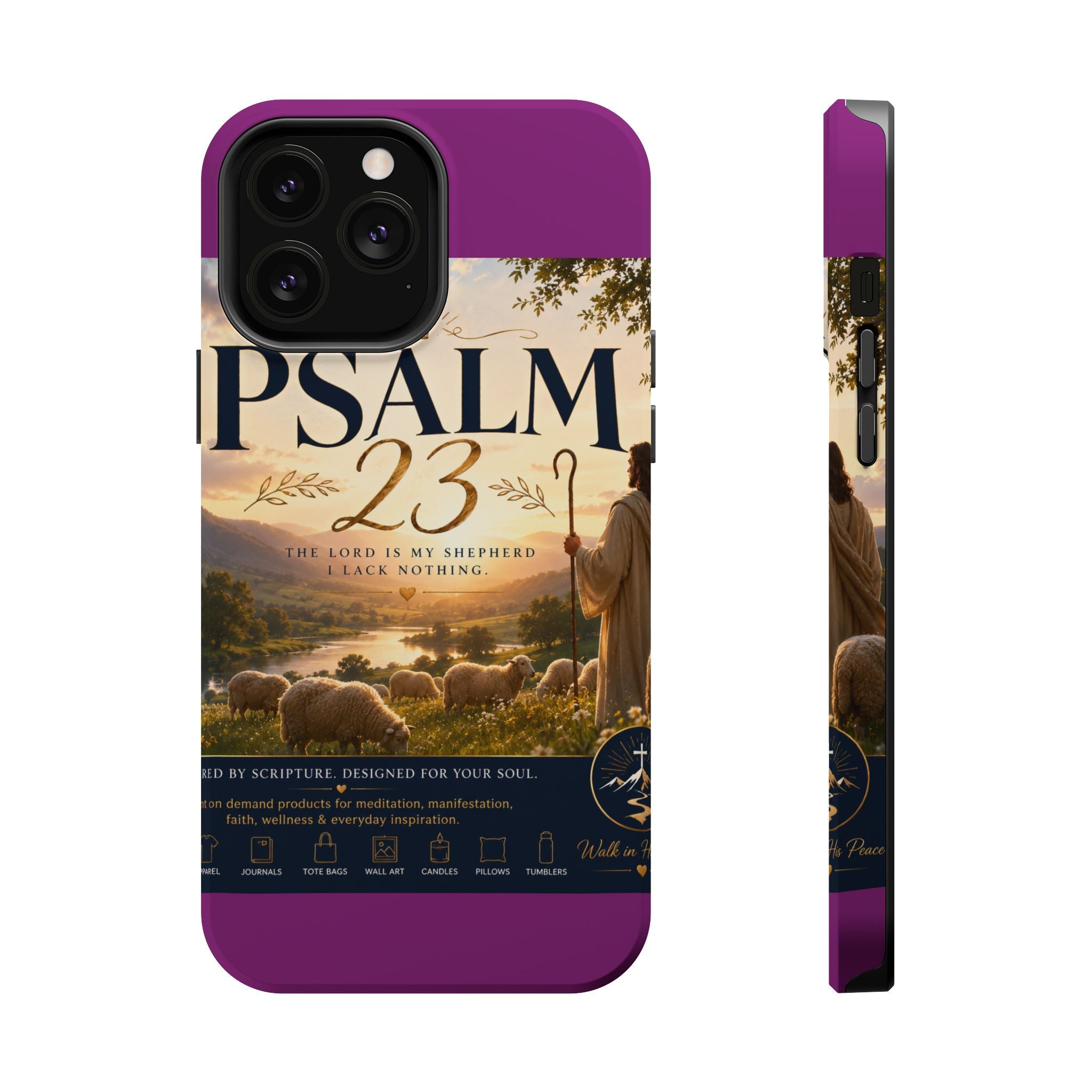 Psalm 23 Phone Case — Magnetic Impact-Resistant Christian iPhone Cover