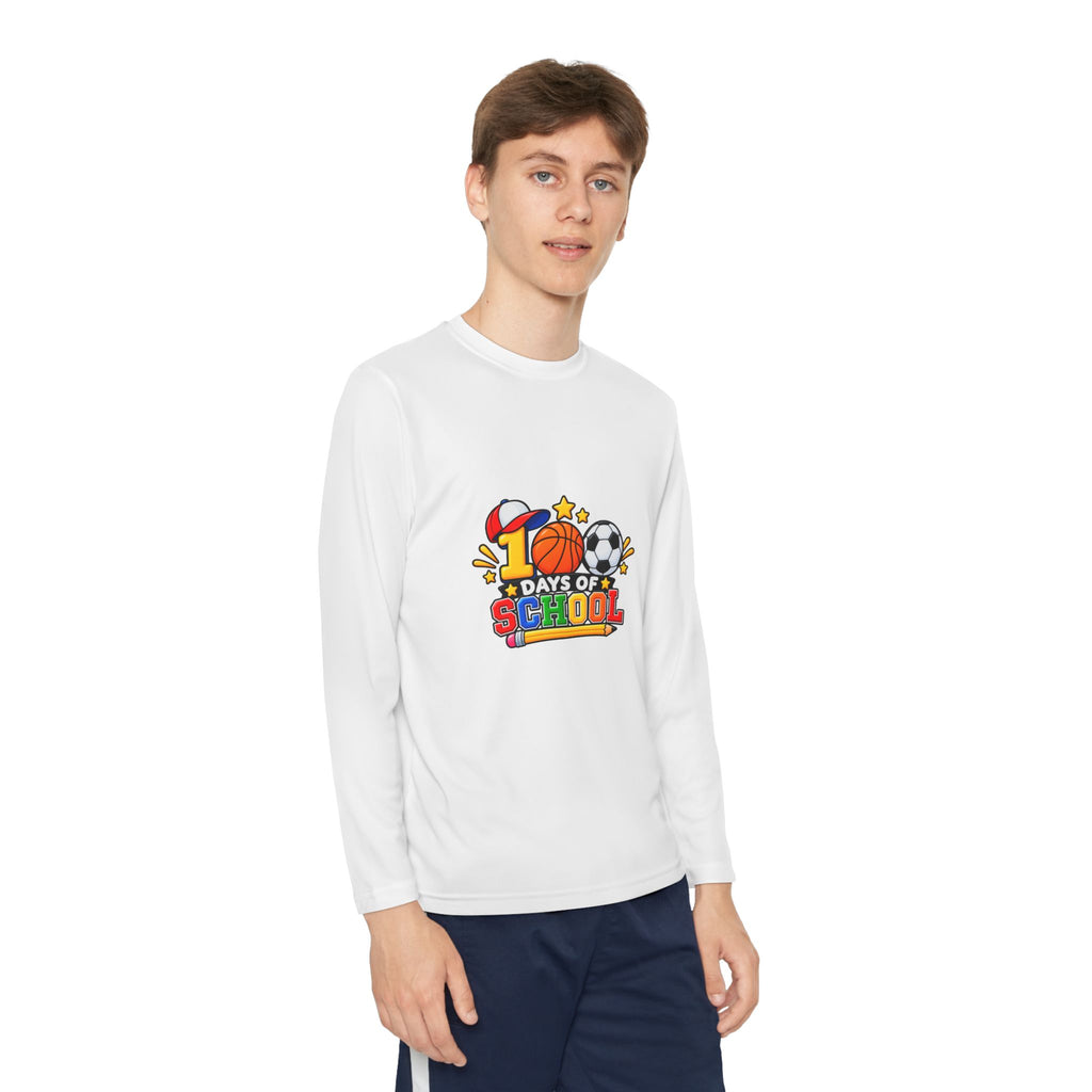Youth Long Sleeve Tee – "1 Days of School" Sports Back-to-School Shirt