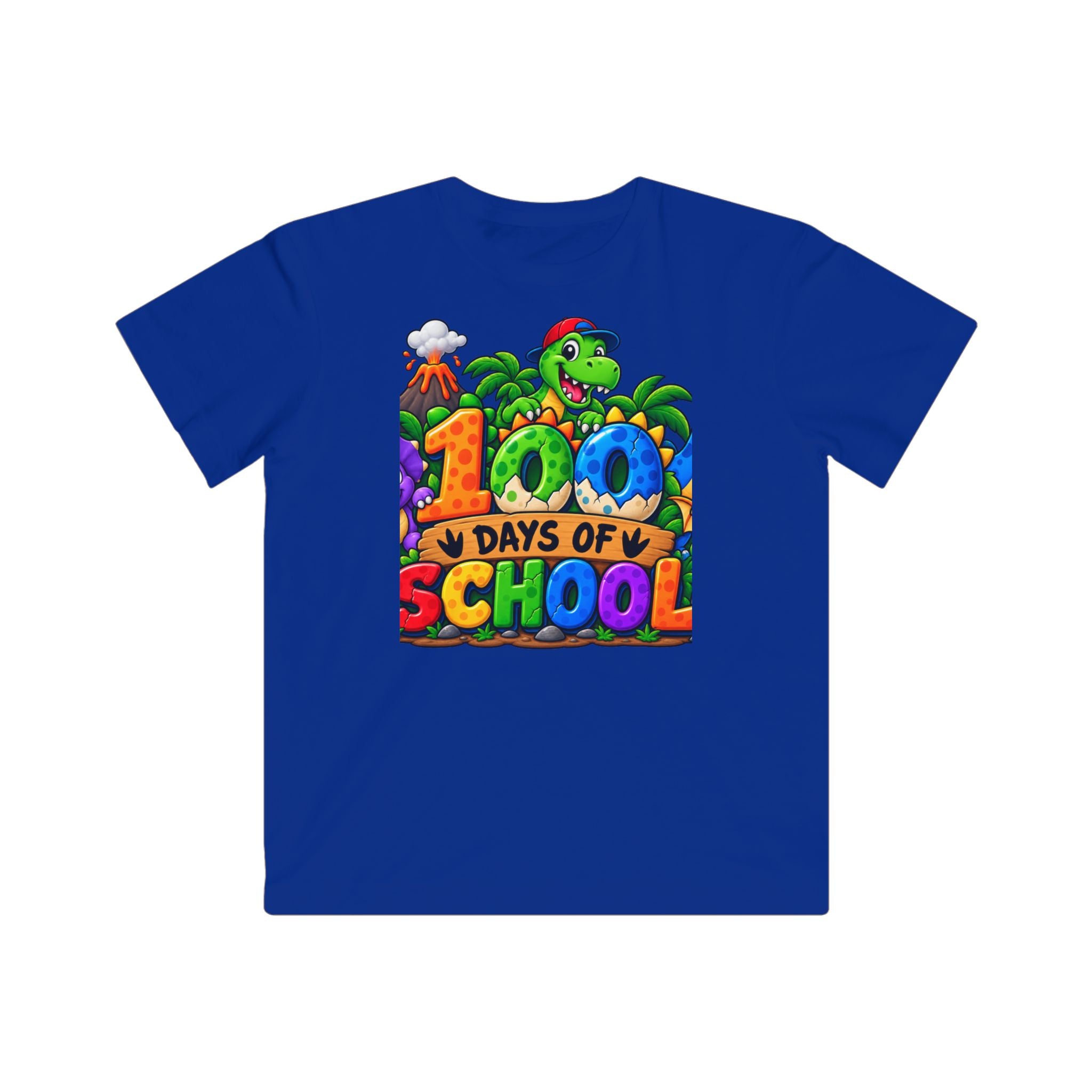 Kids 100 Days of School T-Shirt – Colorful Dino Celebration Tee