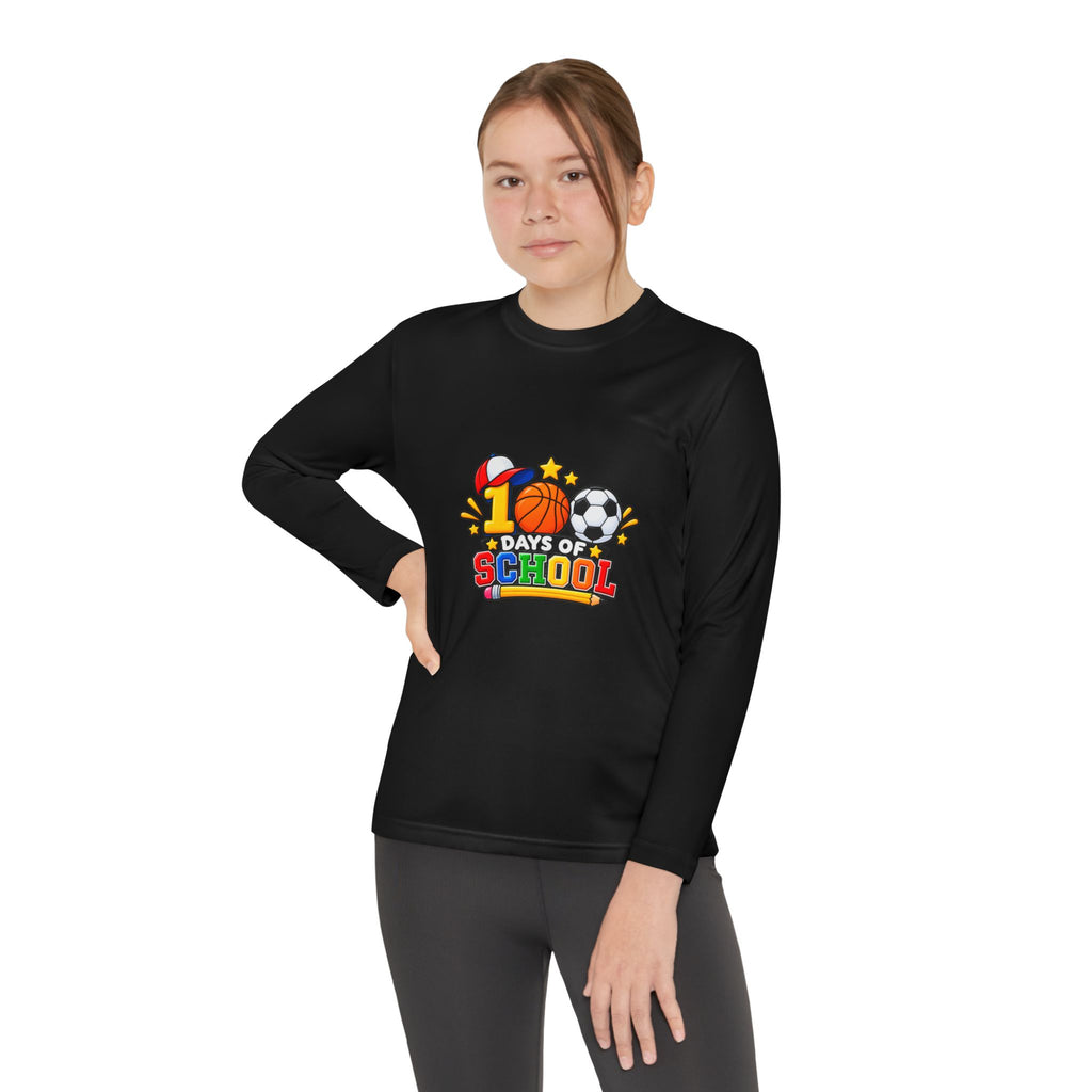 Youth Long Sleeve Tee – "1 Days of School" Sports Back-to-School Shirt