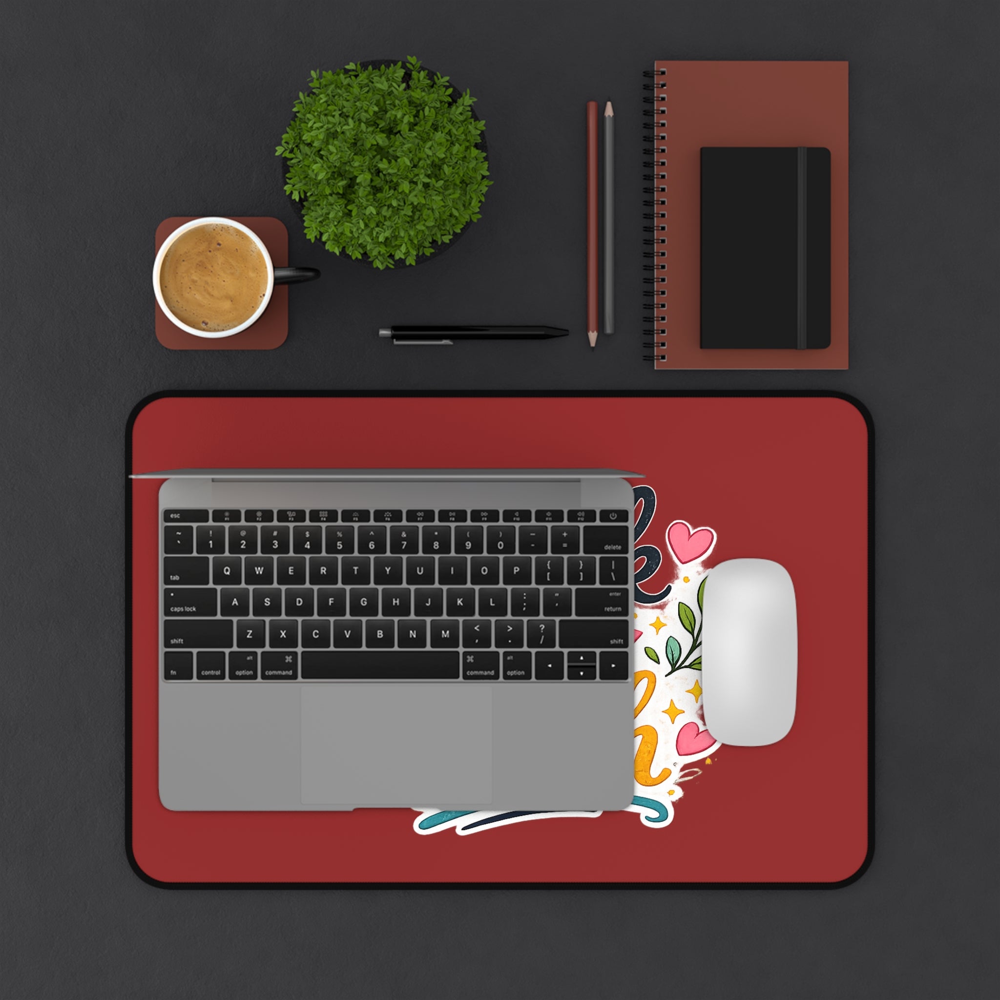Walk By Faith Desk Mat — Inspirational Christian Desk Mat with Floral Typography