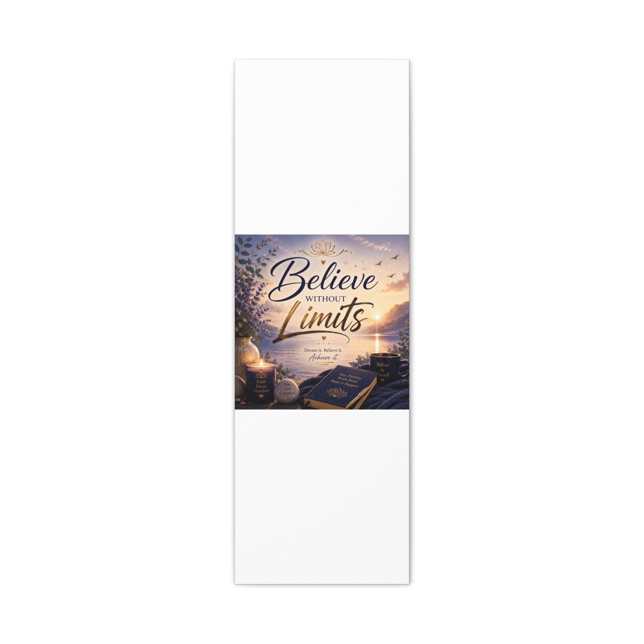 Believe Without Limits Canvas Wall Art – Inspirational Stretched Matte Print