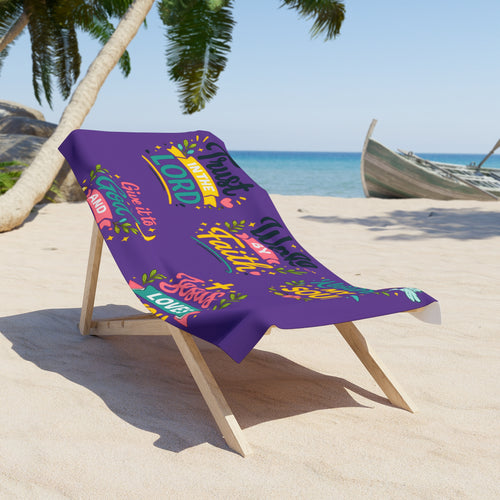 Christian Faith Beach Towel — "Trust in the Lord" Inspirational Scripture Towel