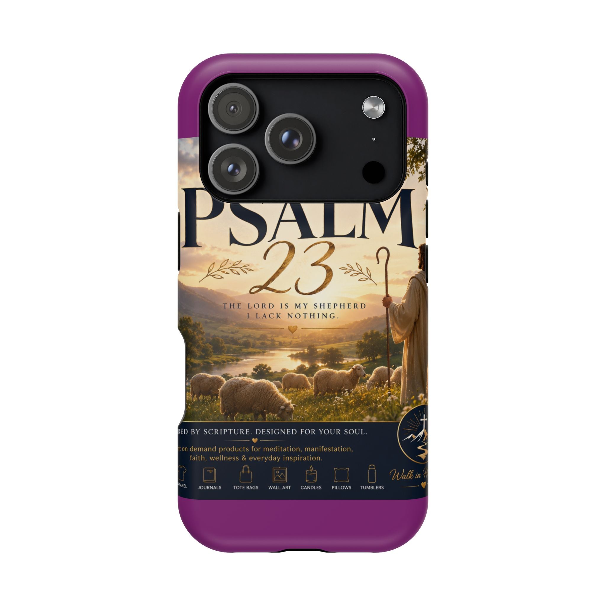 Psalm 23 Phone Case — Magnetic Impact-Resistant Christian iPhone Cover