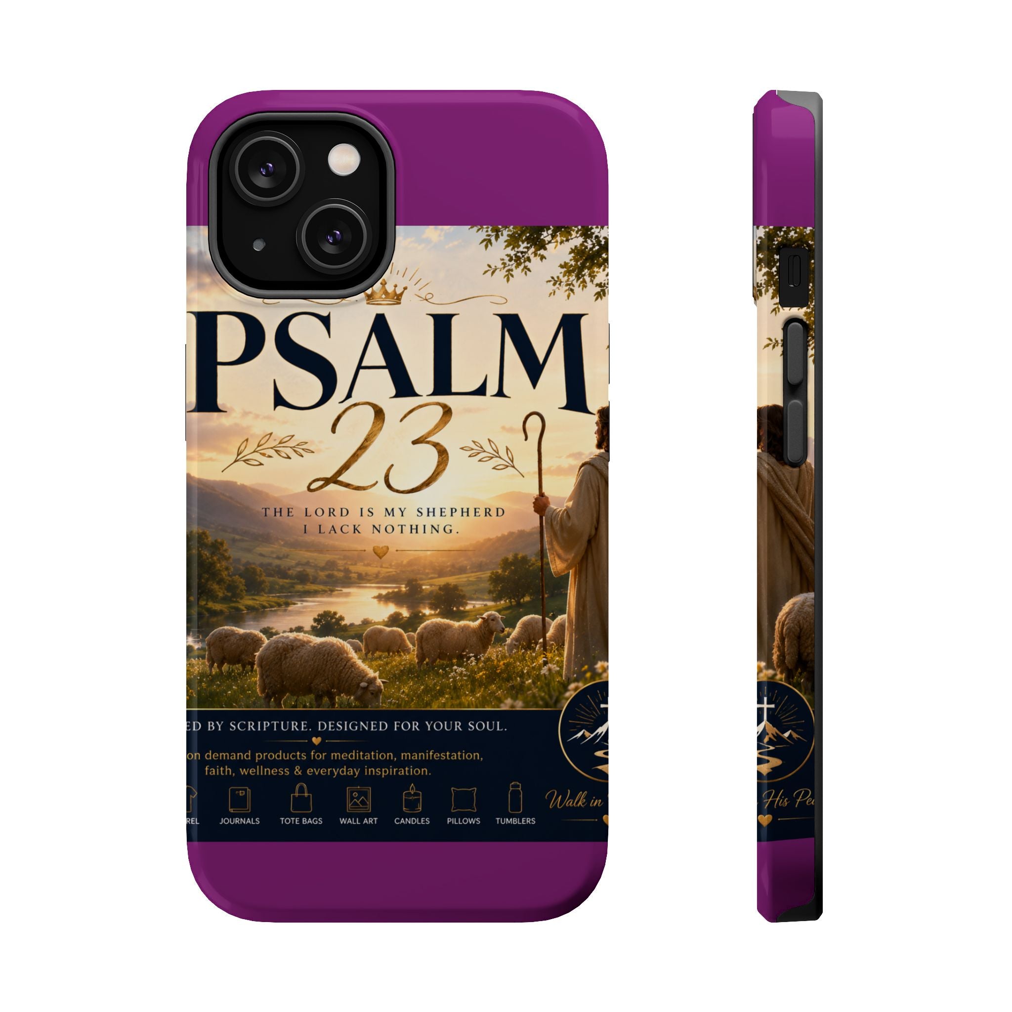 Psalm 23 Phone Case — Magnetic Impact-Resistant Christian iPhone Cover