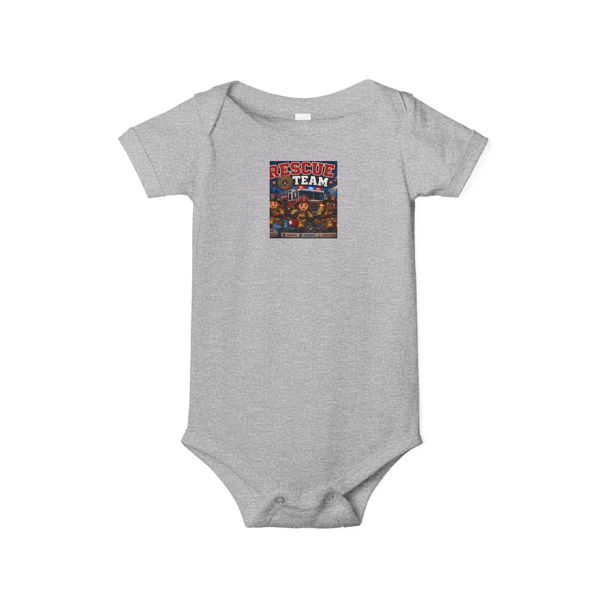 Infant Onesie - 'Team' Colorful Cartoon Character Print Baby Bodysuit
