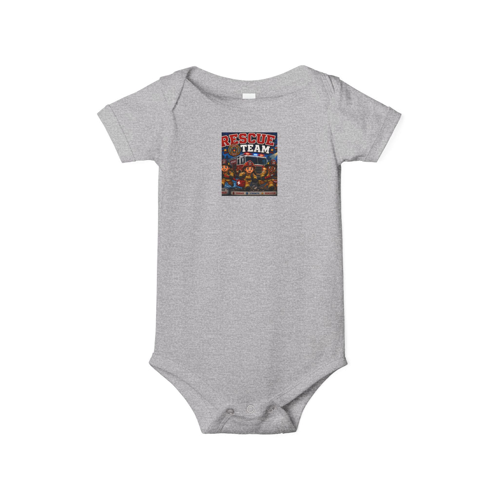 Infant Onesie - 'Team' Colorful Cartoon Character Print Baby Bodysuit
