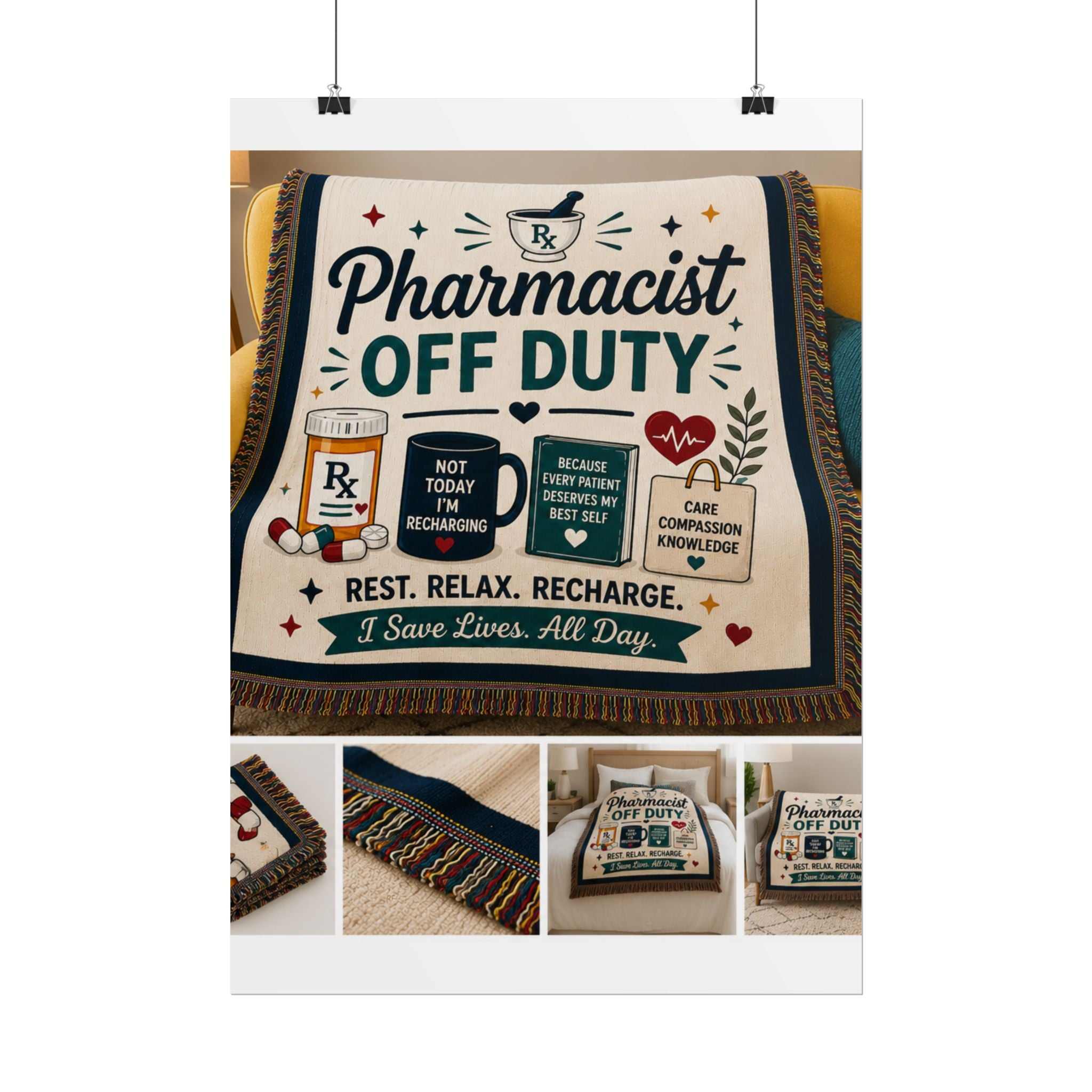 Pharmacist Off Duty Poster - Rest Relax Recharge Wall Art