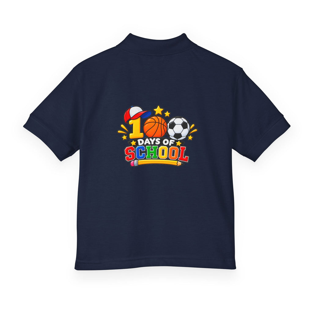Youth Polo — "100 Days of School" Sport-Themed Kids Polo