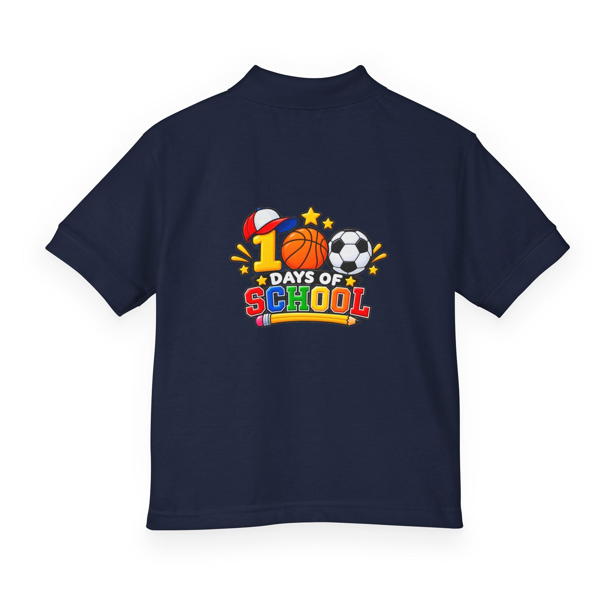 Youth Polo — "100 Days of School" Sport-Themed Kids Polo