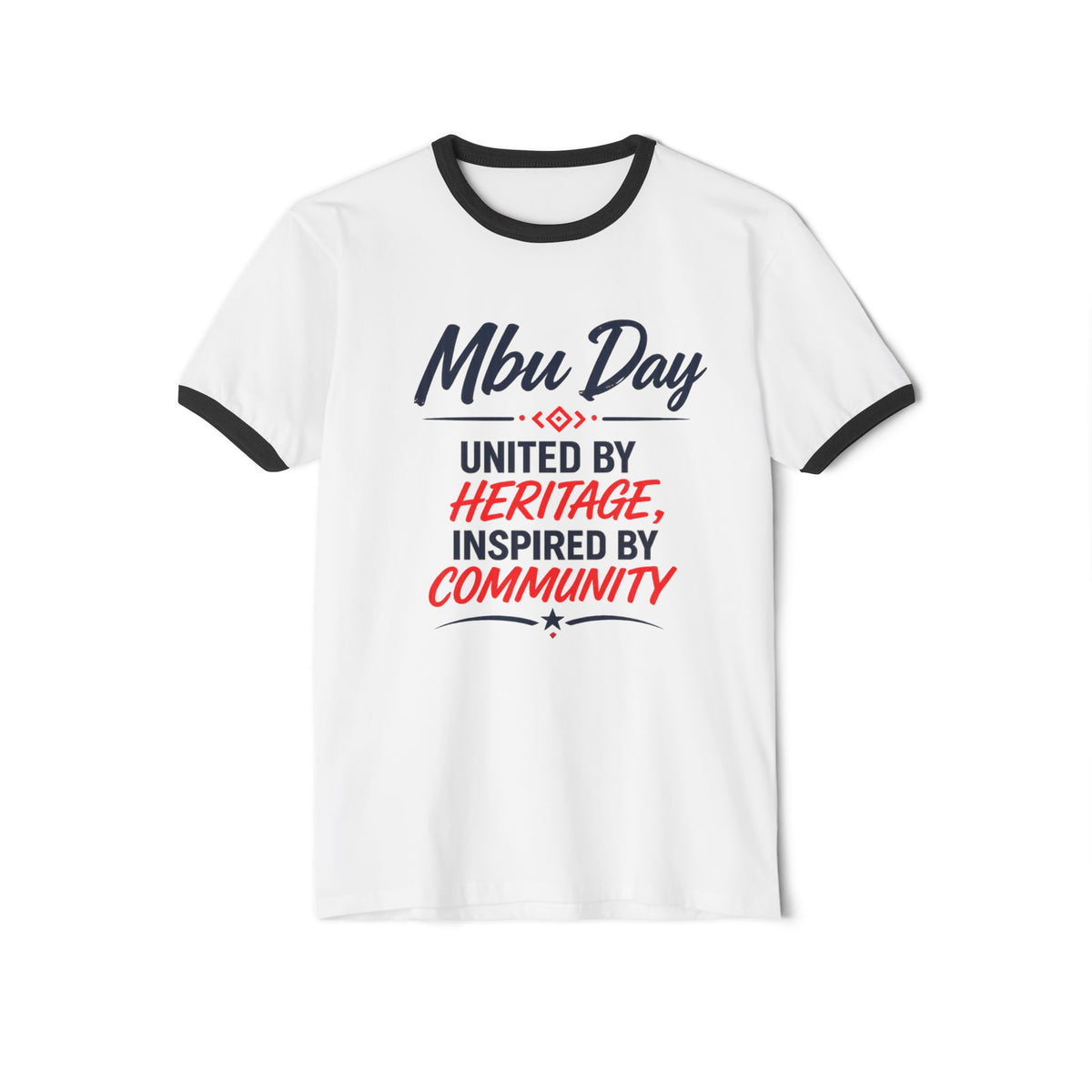 Mbu Day Ringer T-Shirt — "United by Heritage, Inspired by Community" Houston Event Tee