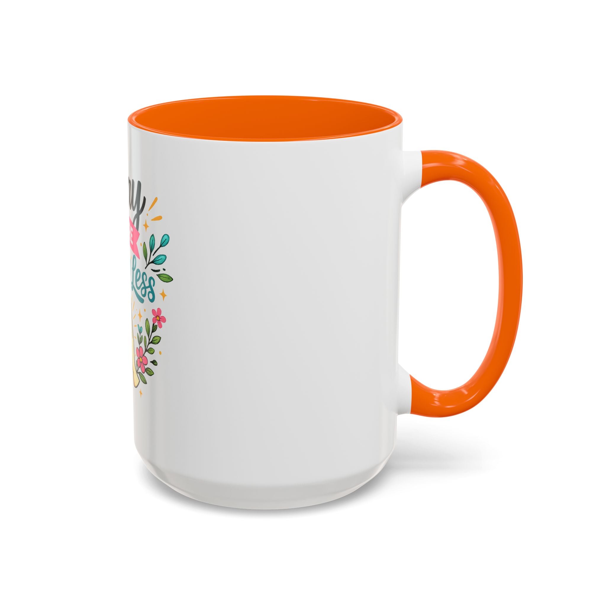 Pray More Worry Less Accent Coffee Mug — Inspirational Floral Prayer Gift (11/15oz)