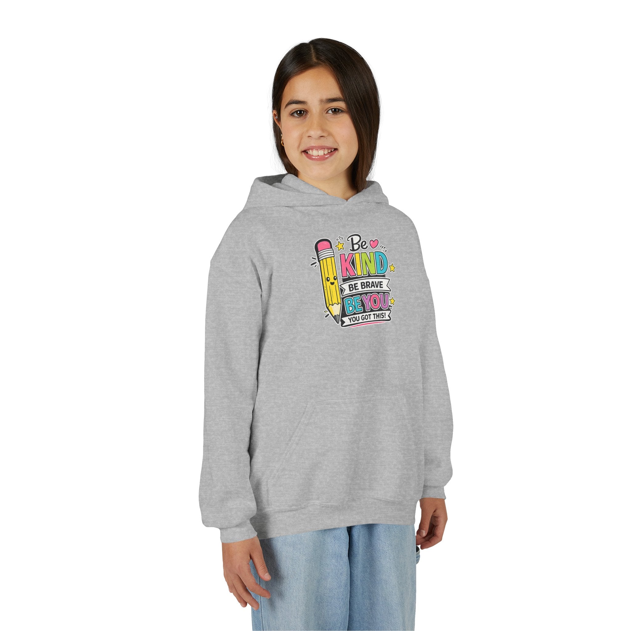 Be Kind Youth Hoodie – Encouraging Back-to-School Kids Sweatshirt
