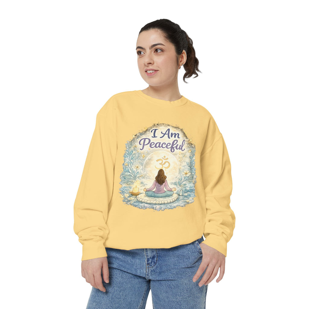 I Am Peaceful Meditation Sweatshirt — Yoga, Mindfulness & Spiritual Comfort