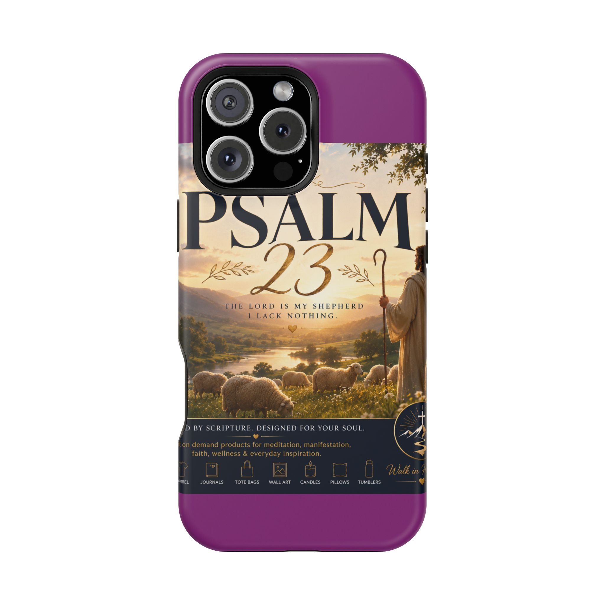 Psalm 23 Phone Case — Magnetic Impact-Resistant Christian iPhone Cover