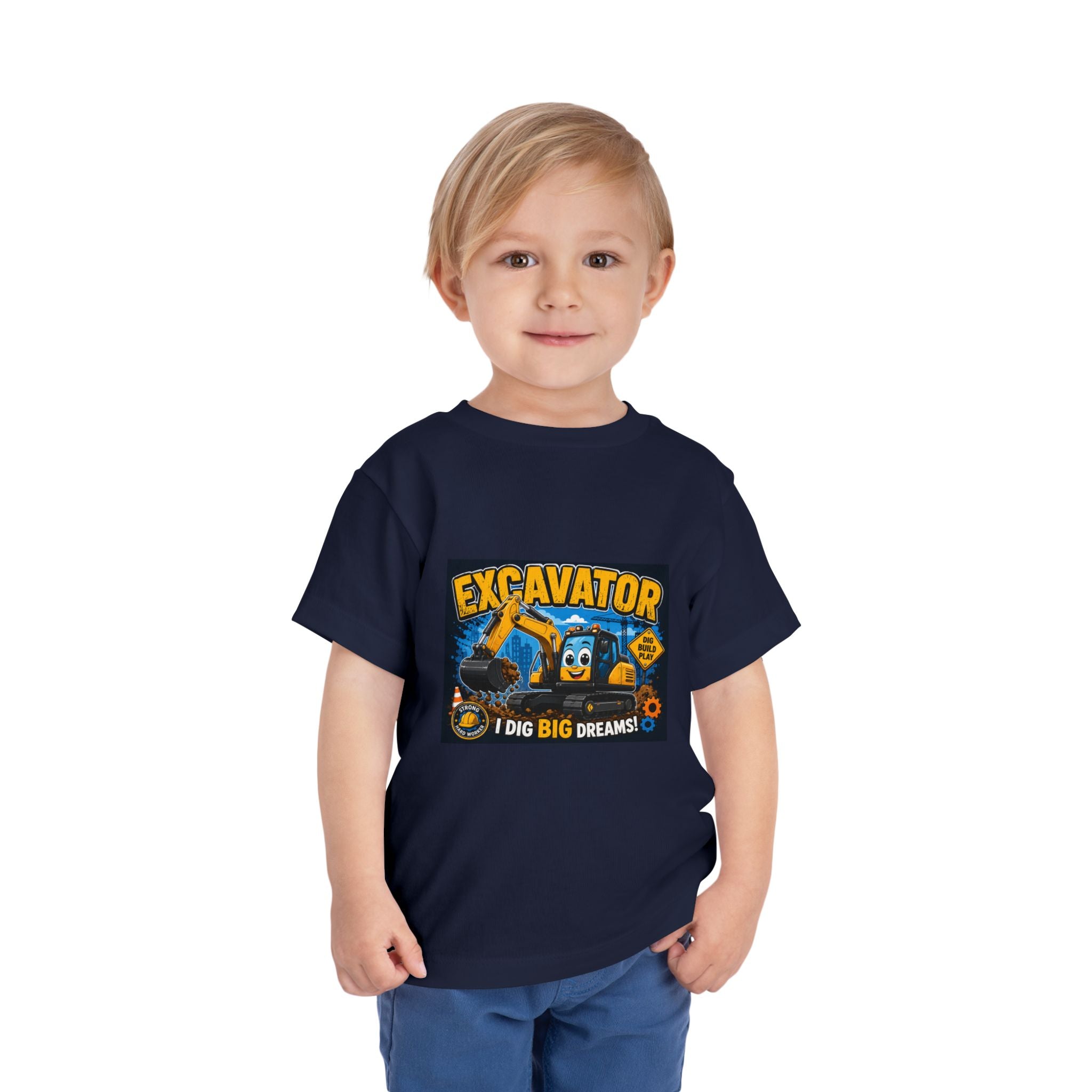 Excavator Toddler Tee — "I Dig Big Dreams" Construction Shirt