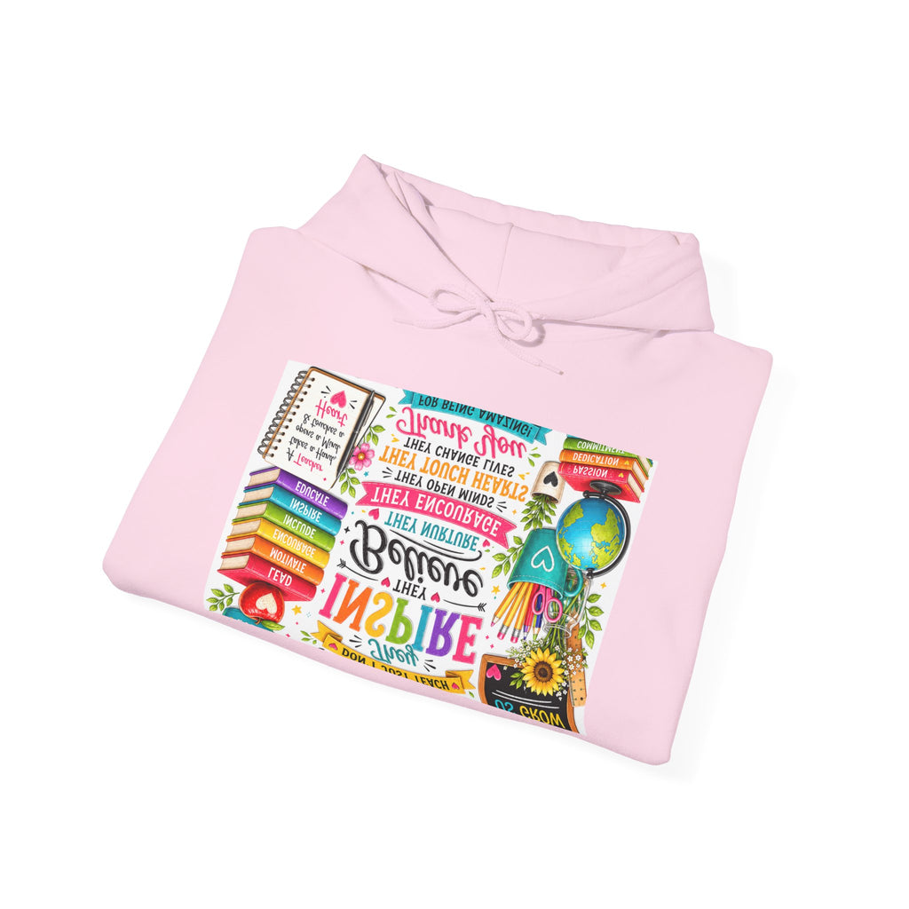 Motivational Book Lover Hoodie — "Be Brave, Be Kind, Be You" Colorful Inspirational Design