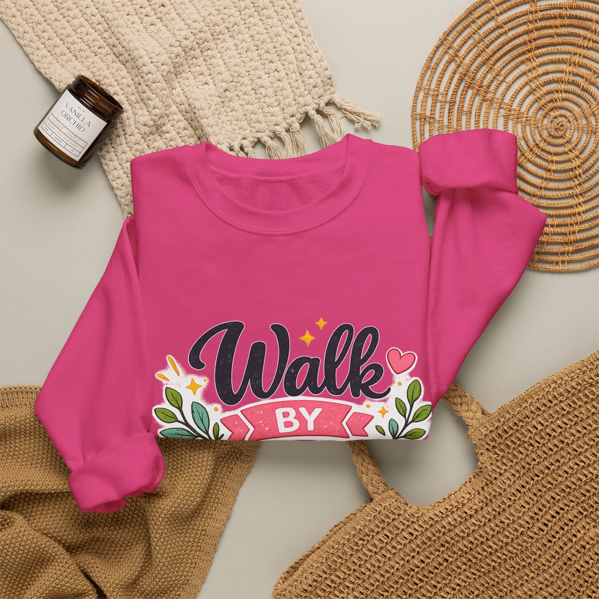 Walk By Faith Crewneck Sweatshirt — Inspirational Christian Pullover