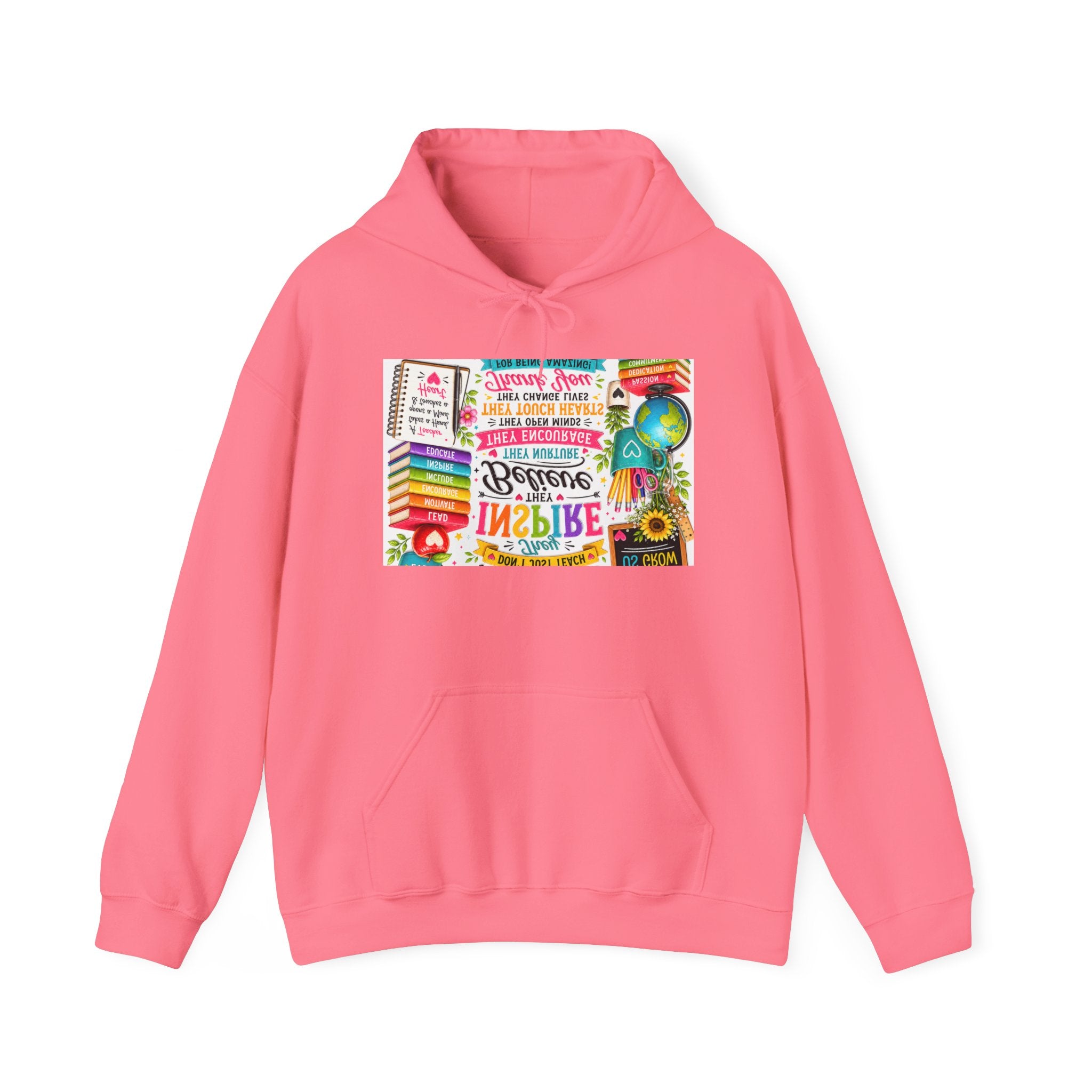 Motivational Book Lover Hoodie — "Be Brave, Be Kind, Be You" Colorful Inspirational Design