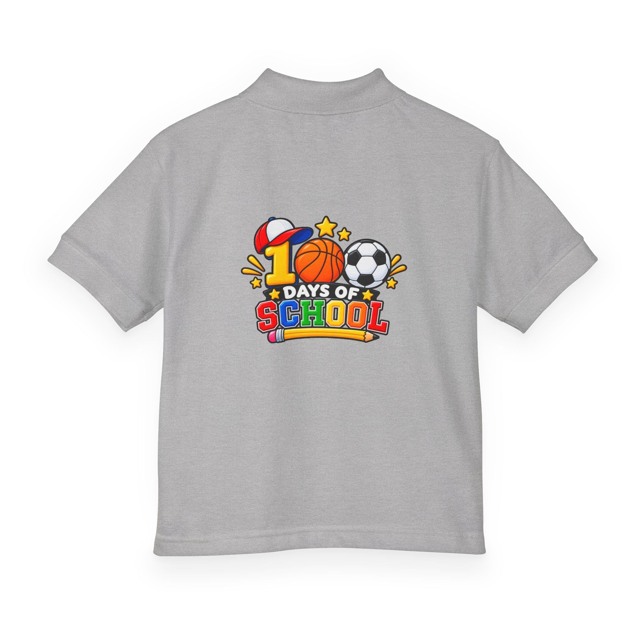 Youth Polo — "100 Days of School" Sport-Themed Kids Polo