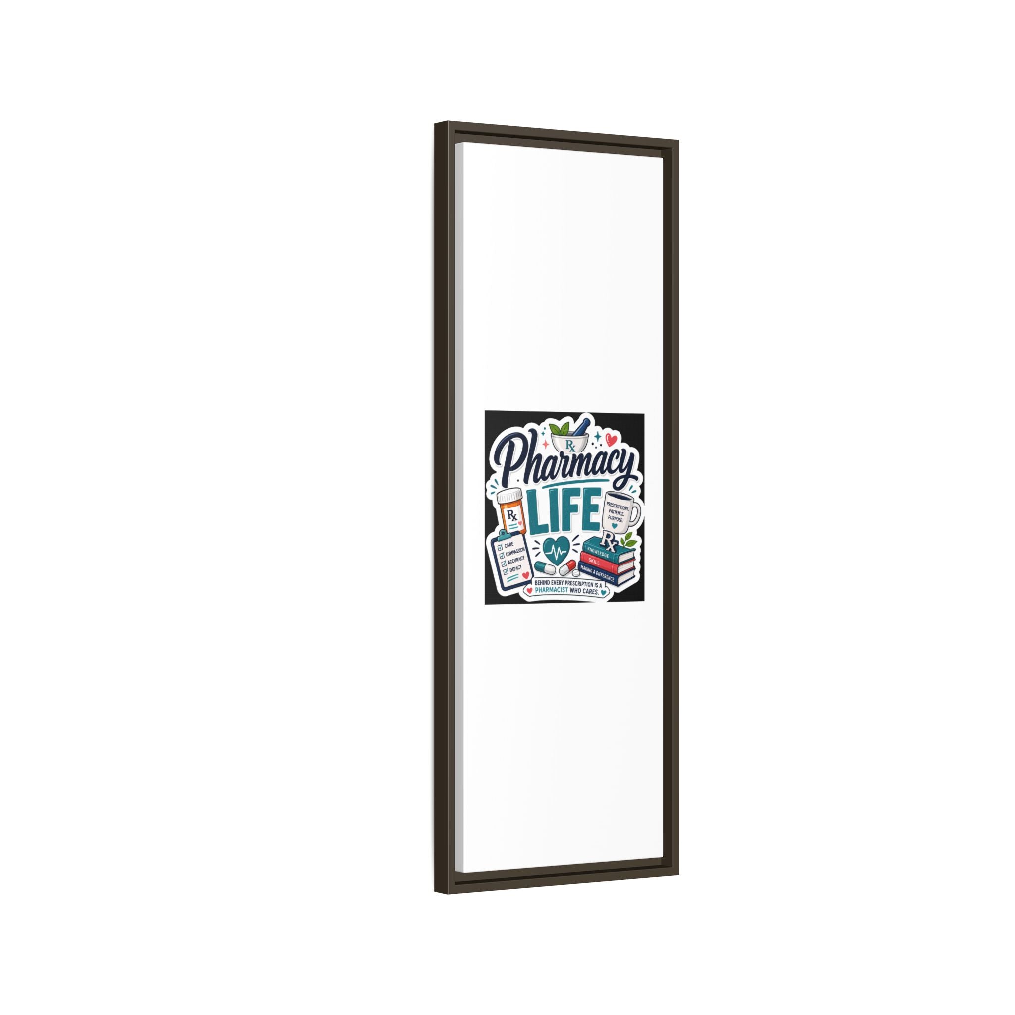 Pharmacy Life Framed Canvas Art — Colorful Pharmacist Wall Decor