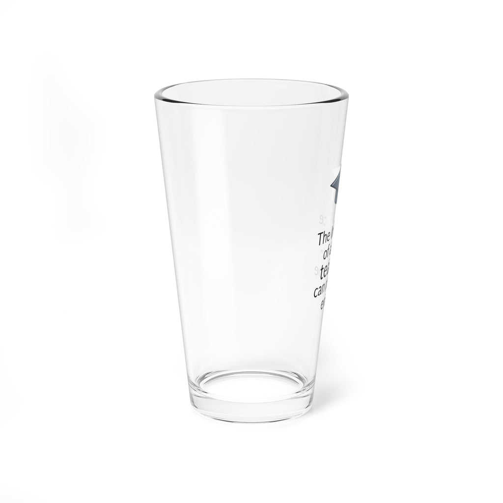 Teacher Appreciation 16oz Mixing Glass — “The influence of a good teacher can never be erased” with Graduation Cap