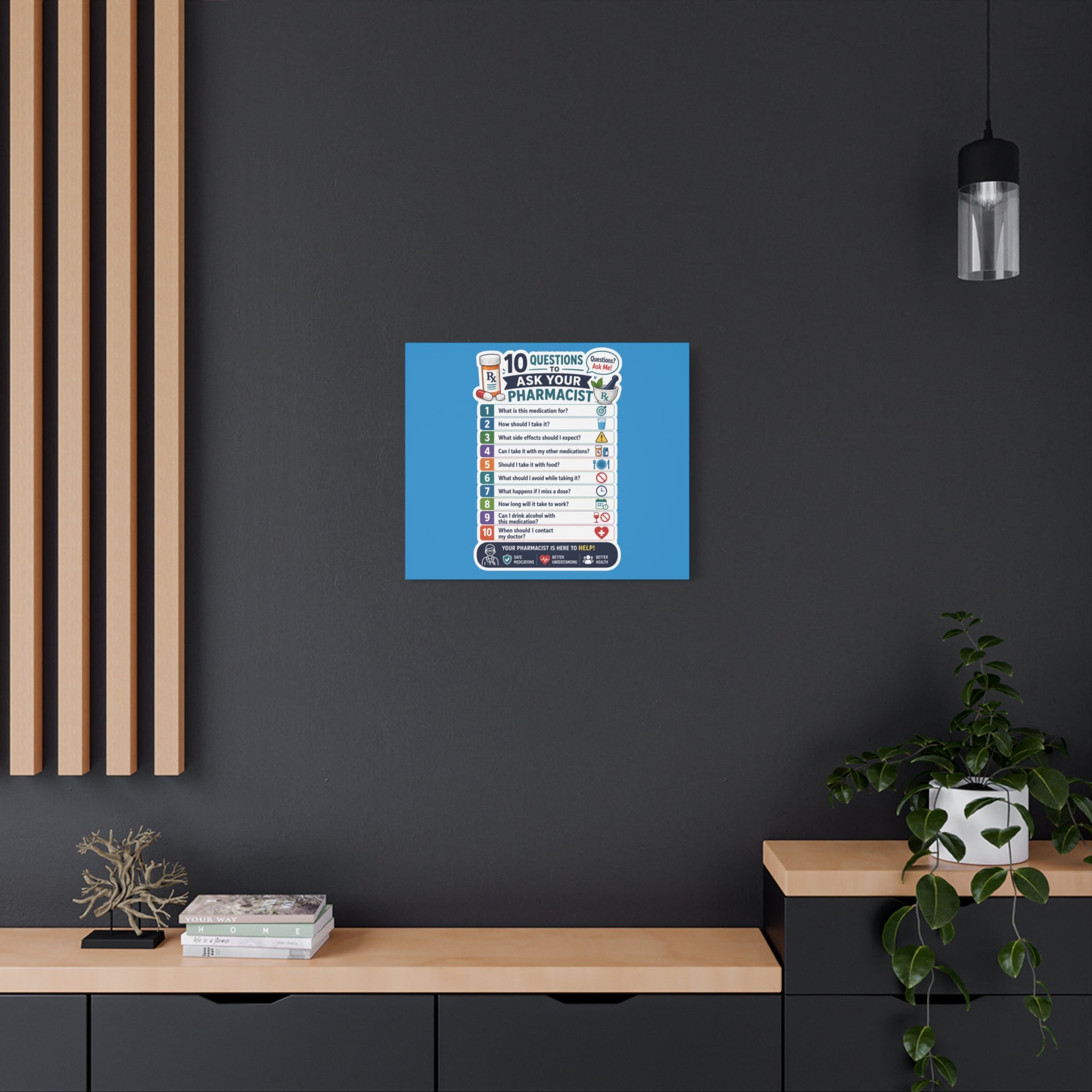 Pharmacist Questions Canvas Print — "10 Questions to Ask Your Pharmacist"