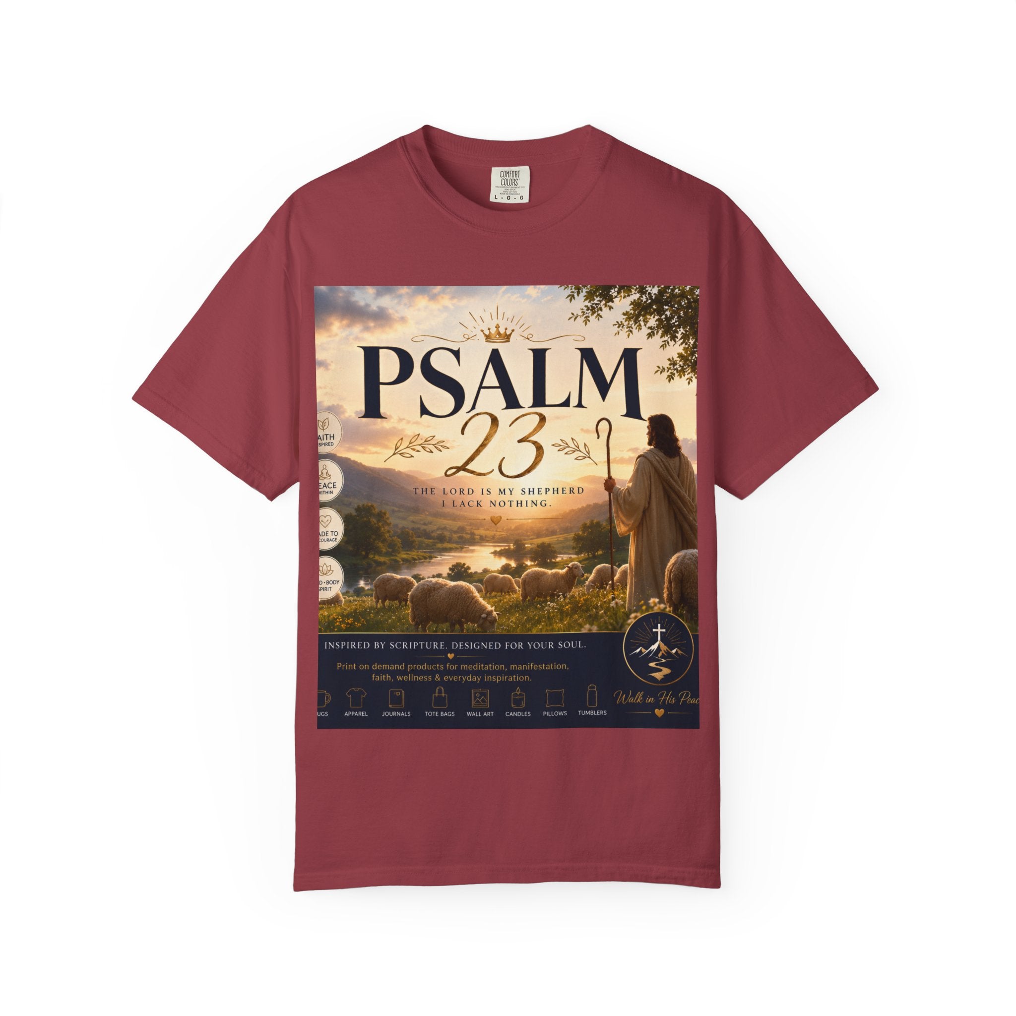 Psalm 23 T-Shirt — Christian Faith Shepherd Graphic Tee