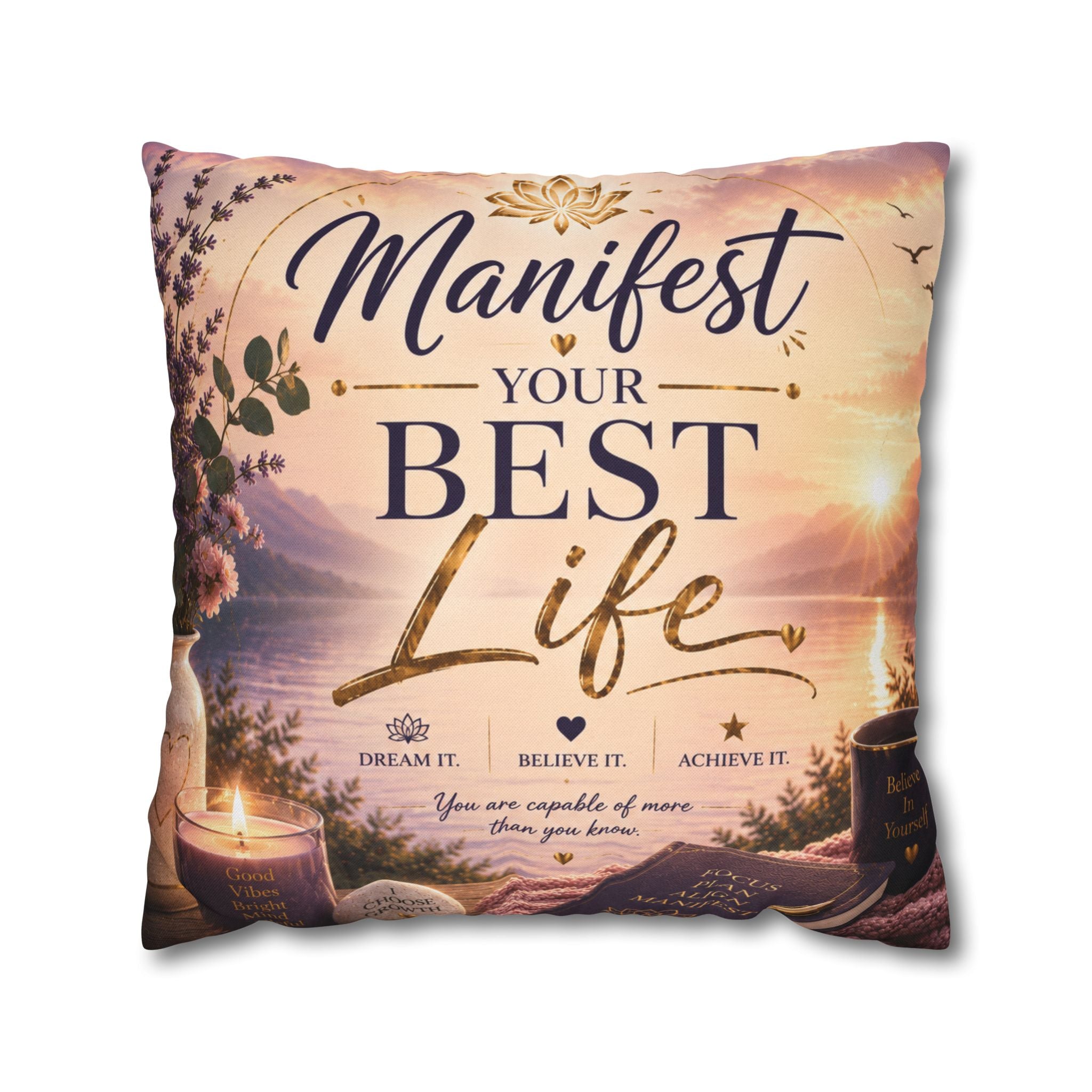 Manifest Your Best Life Decorative Pillowcase