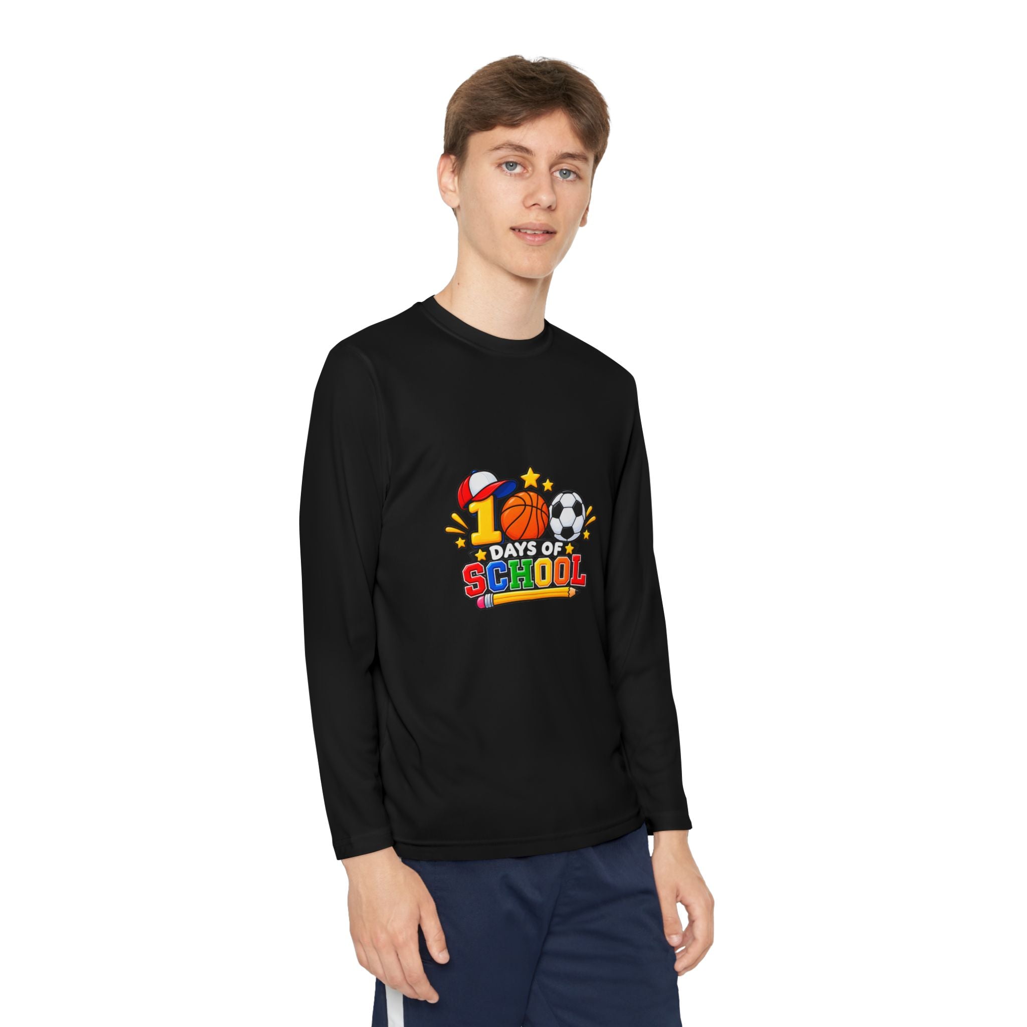 Youth Long Sleeve Tee – "1 Days of School" Sports Back-to-School Shirt