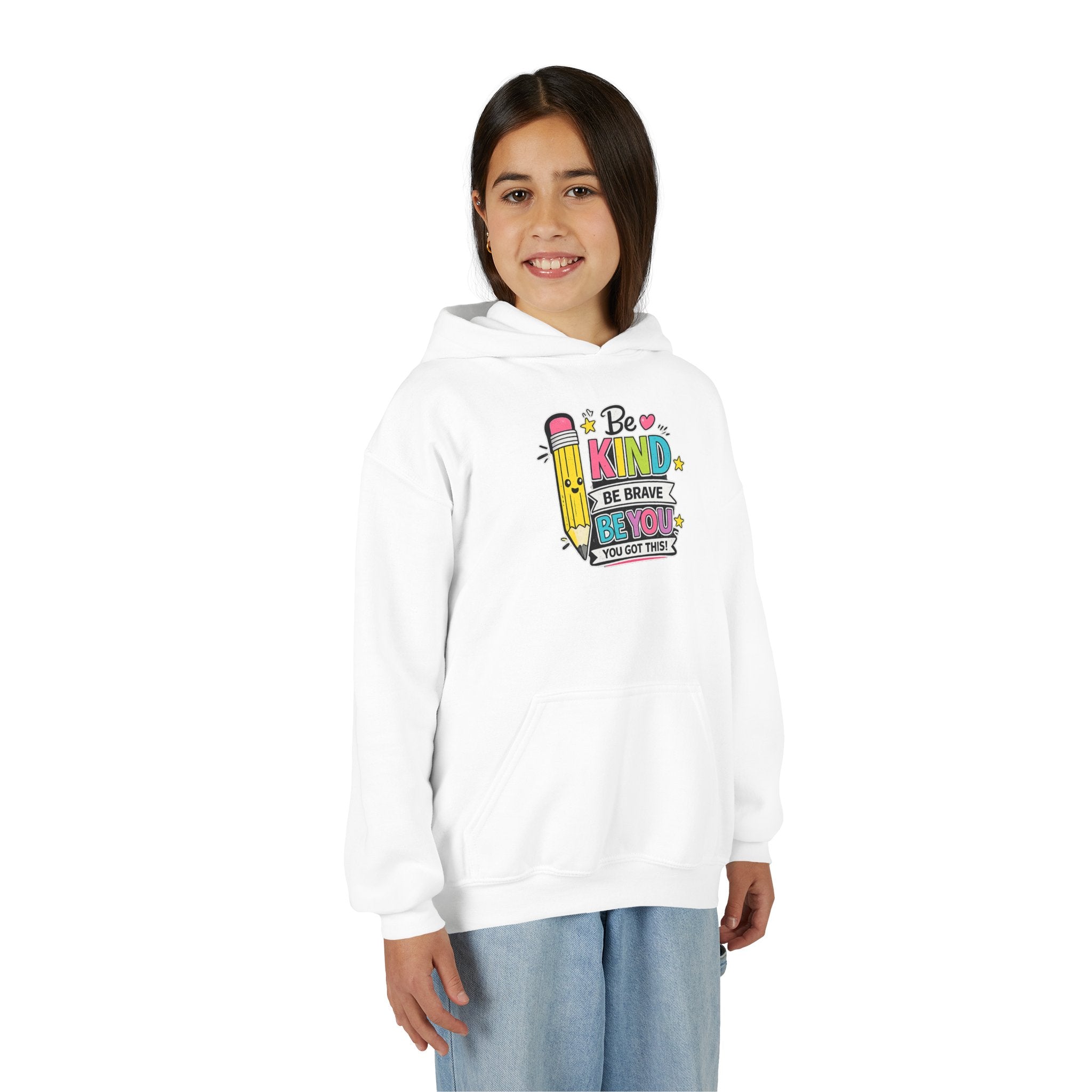 Be Kind Youth Hoodie – Encouraging Back-to-School Kids Sweatshirt