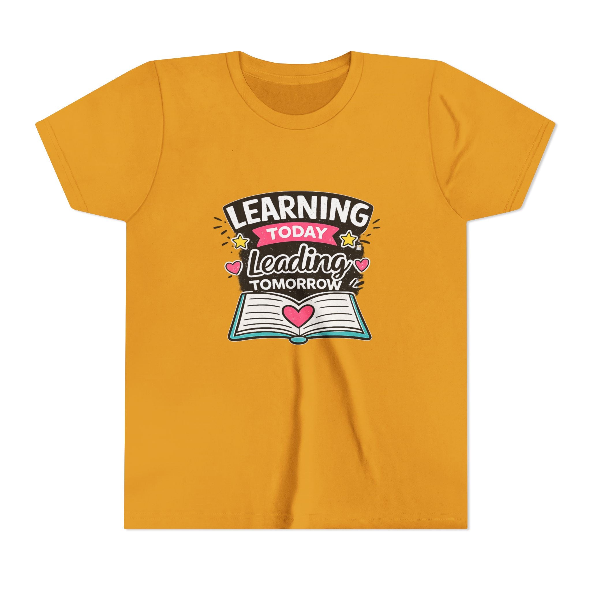 Youth Tee — "Learning Today, Leading Tomorrow" School Kids Graphic T-Shirt