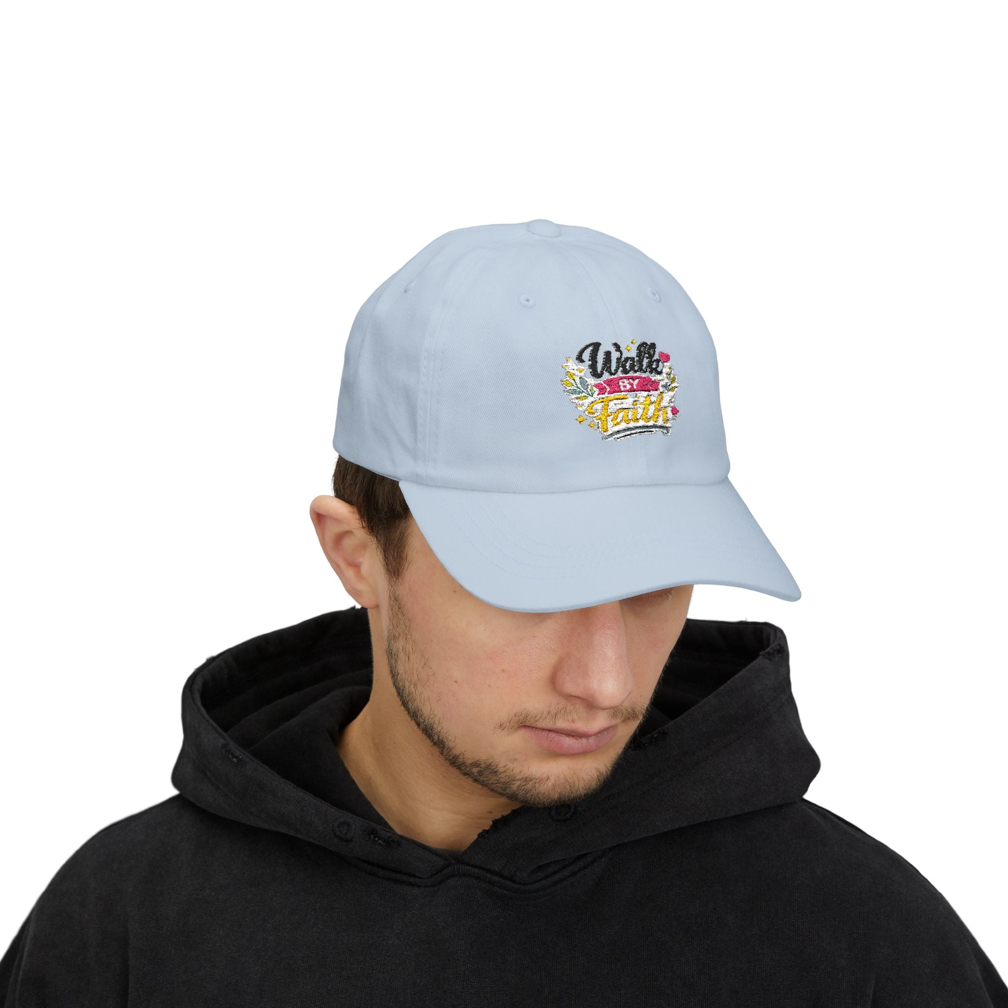 Walk By Faith Dad Cap — Floral Inspirational Baseball Hat