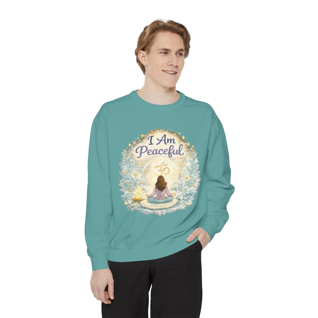Peaceful Meditation Sweatshirt — "I Am Peaceful" Cozy Wellness Pullover