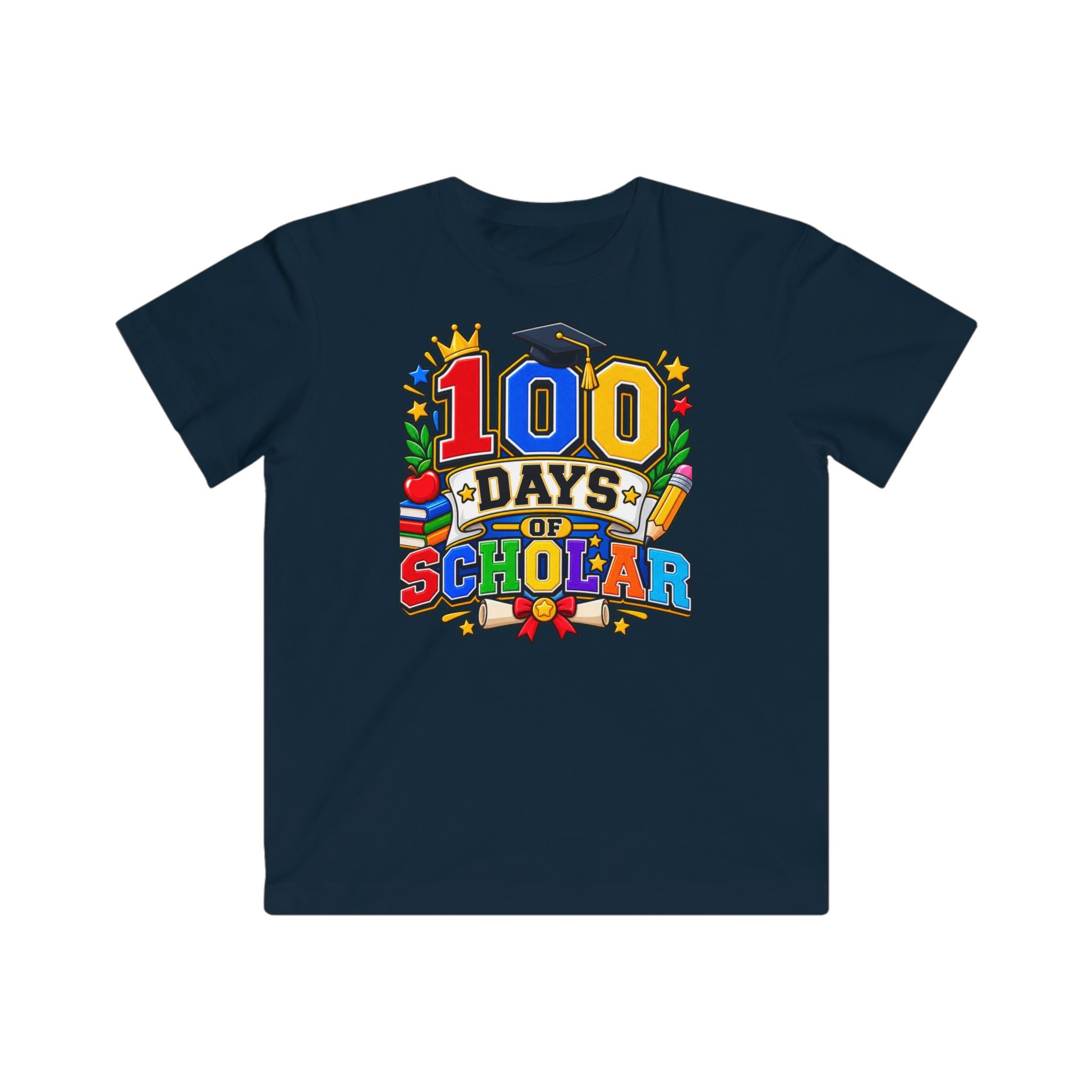 100 Days of School Kids Tee — Colorful Scholastic Celebration Shirt